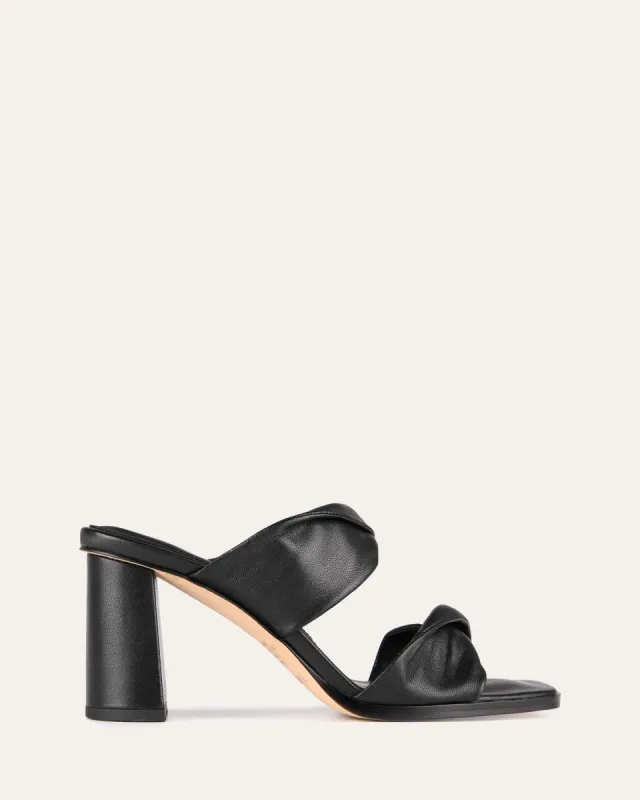 CAYLIE HIGH HEEL SANDALS BLACK LEATHER sold by Jo Mercer