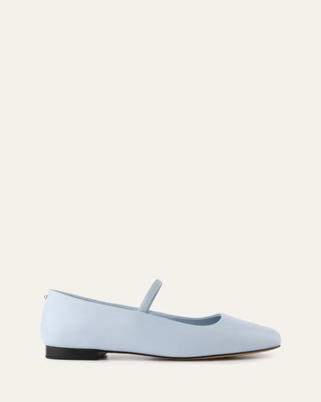 AVERY CASUAL FLATS MIST BLUE LEATHER sold by Jo Mercer