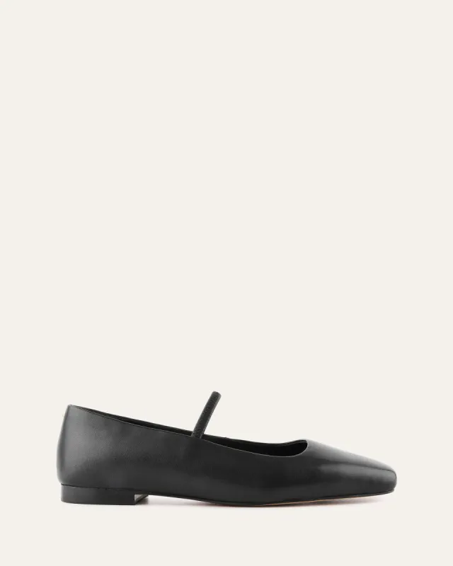 AVERY CASUAL FLATS BLACK LEATHER sold by Jo Mercer