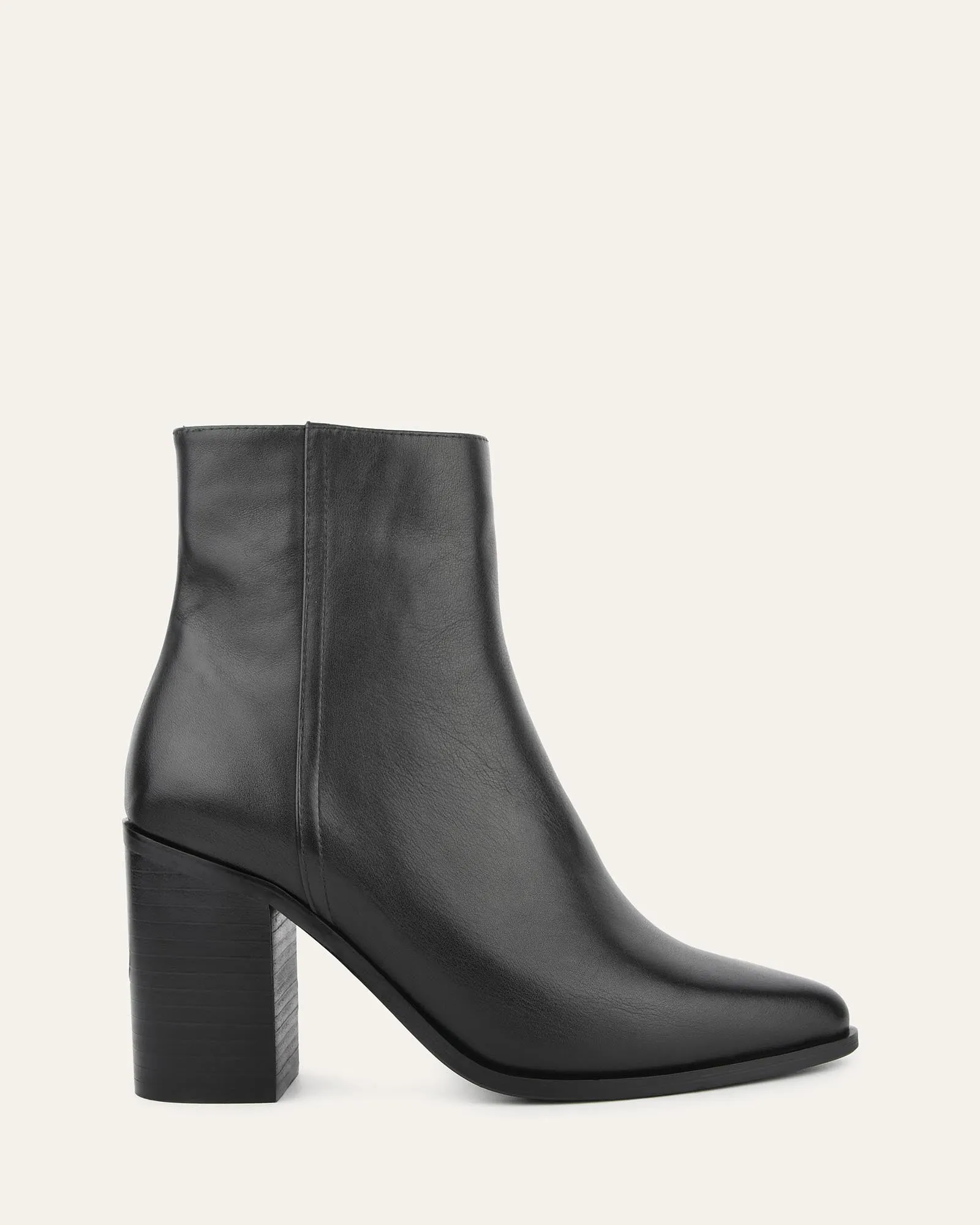 LUNA HIGH ANKLE BOOTS BLACK LEATHER sold by Jo Mercer