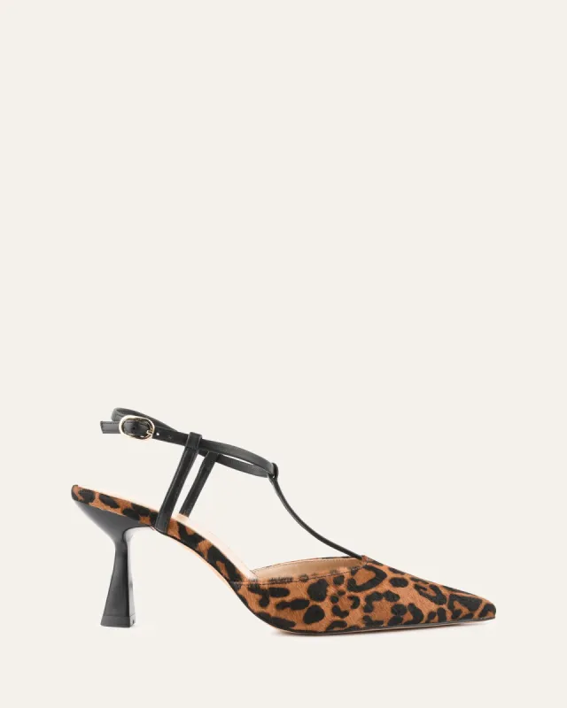YULA MID HEELS LEOPARD HAIR ON LEATHER sold by Jo Mercer