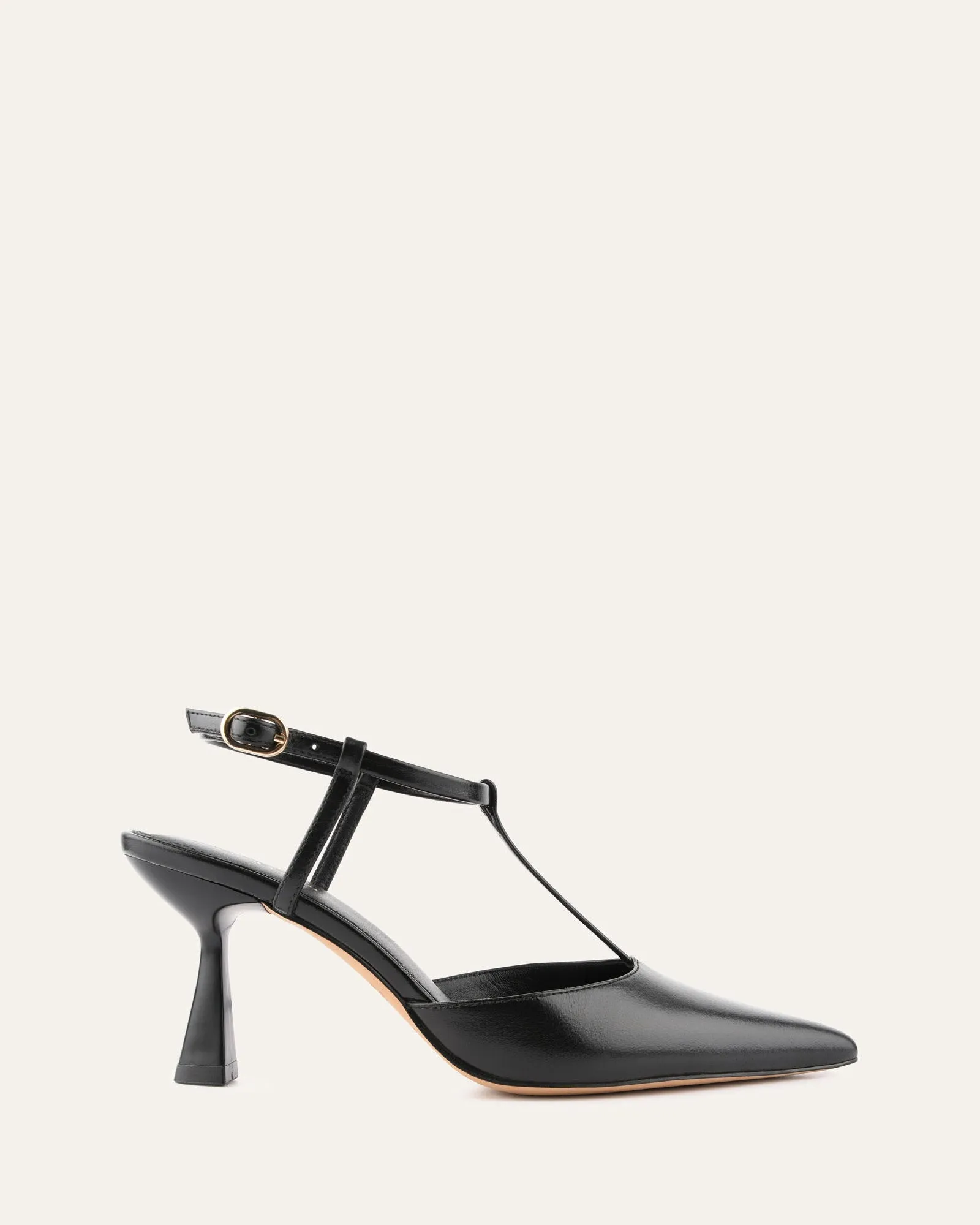 YULA MID HEELS BLACK LEATHER sold by Jo Mercer