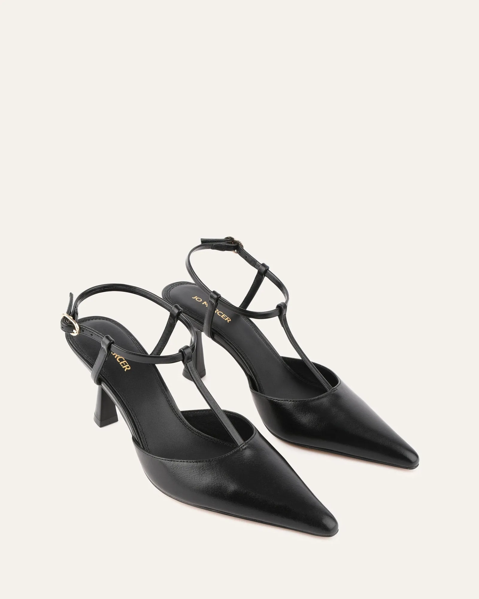 YULA MID HEELS BLACK LEATHER sold by Jo Mercer product image thumbnail 2