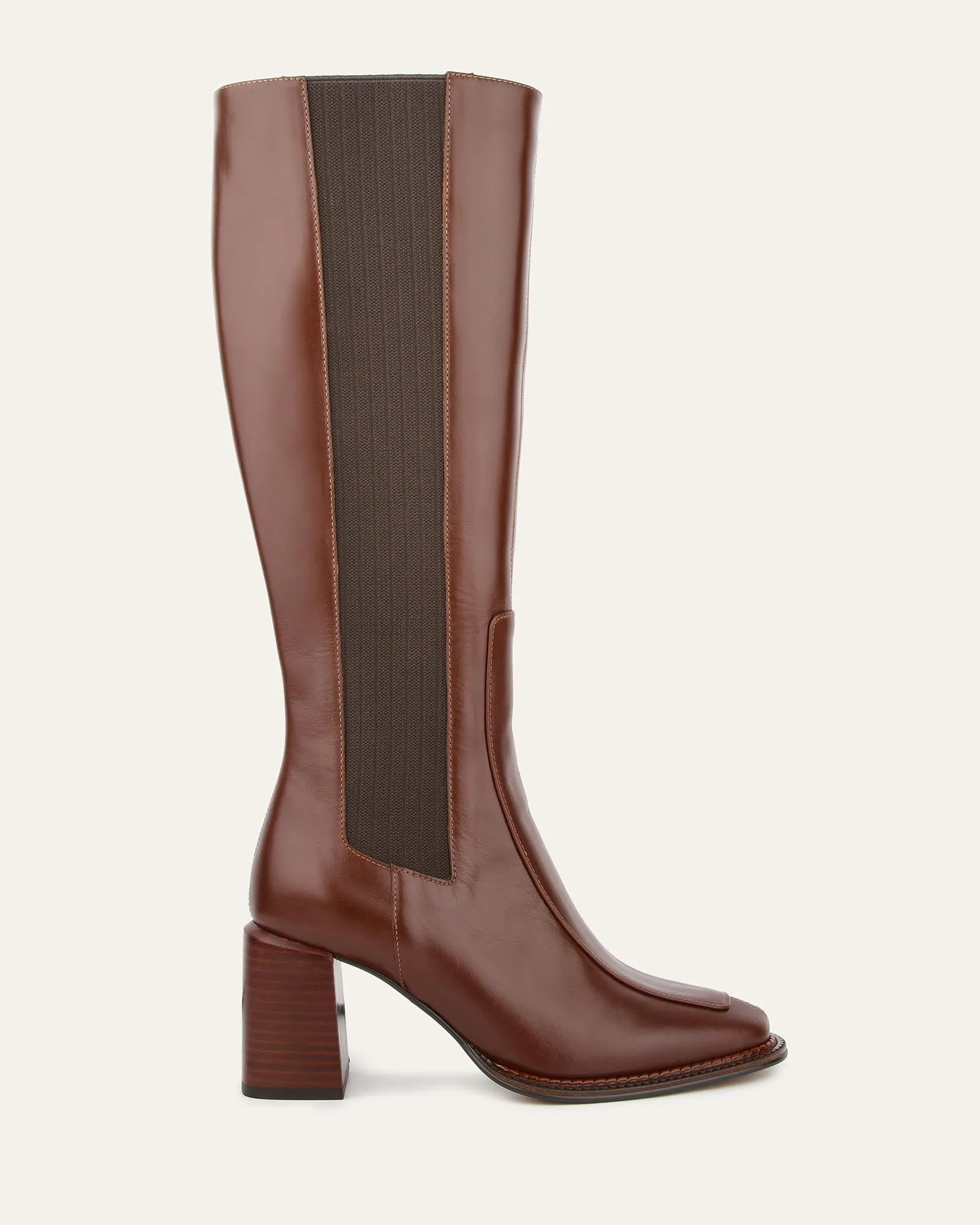 DIVINE KNEE BOOTS DARK CHOC LEATHER sold by Jo Mercer