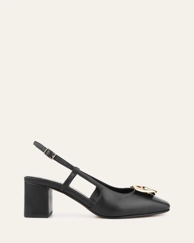 PETRA LOW HEELS BLACK LEATHER sold by Jo Mercer