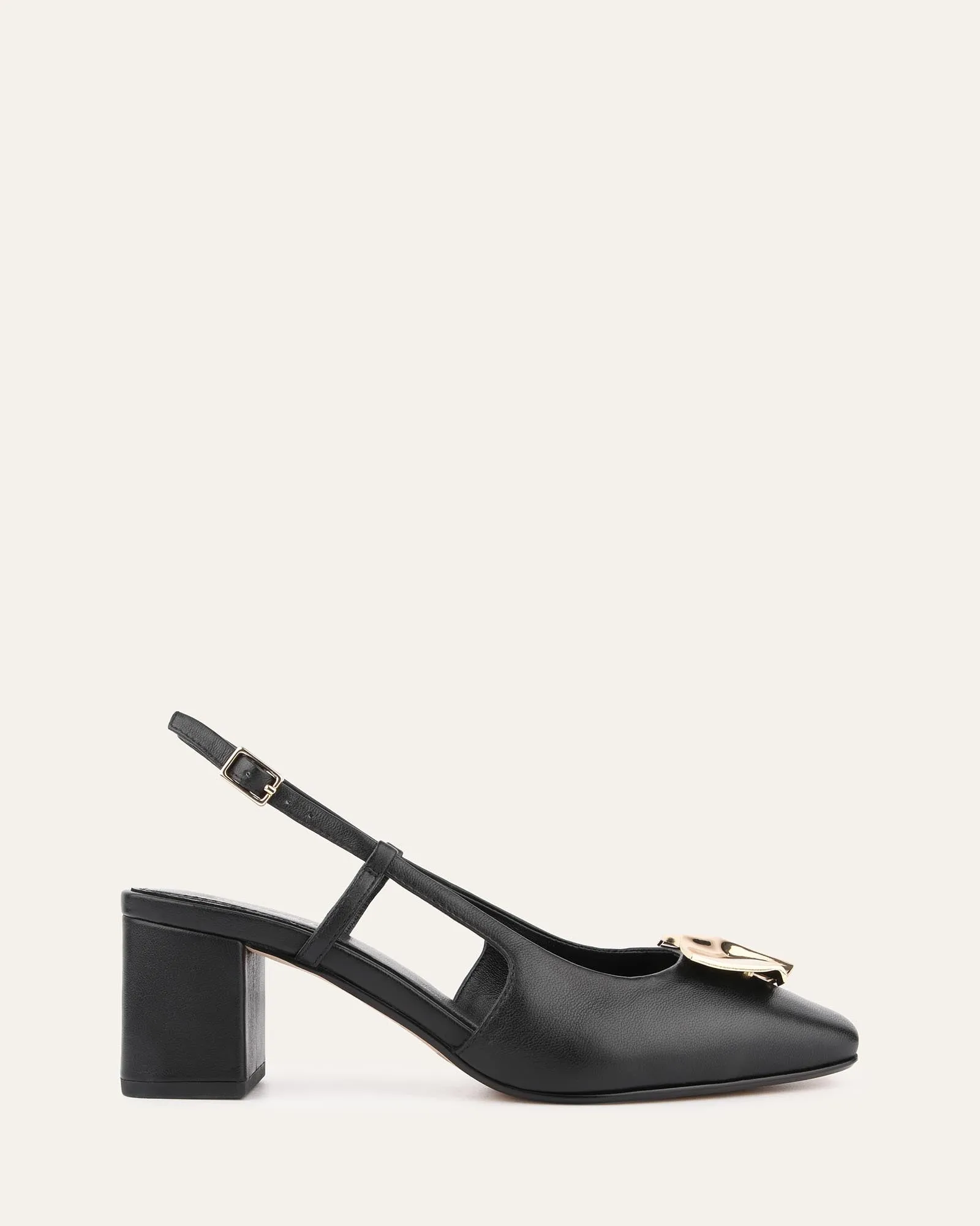 PETRA LOW HEELS BLACK LEATHER sold by Jo Mercer