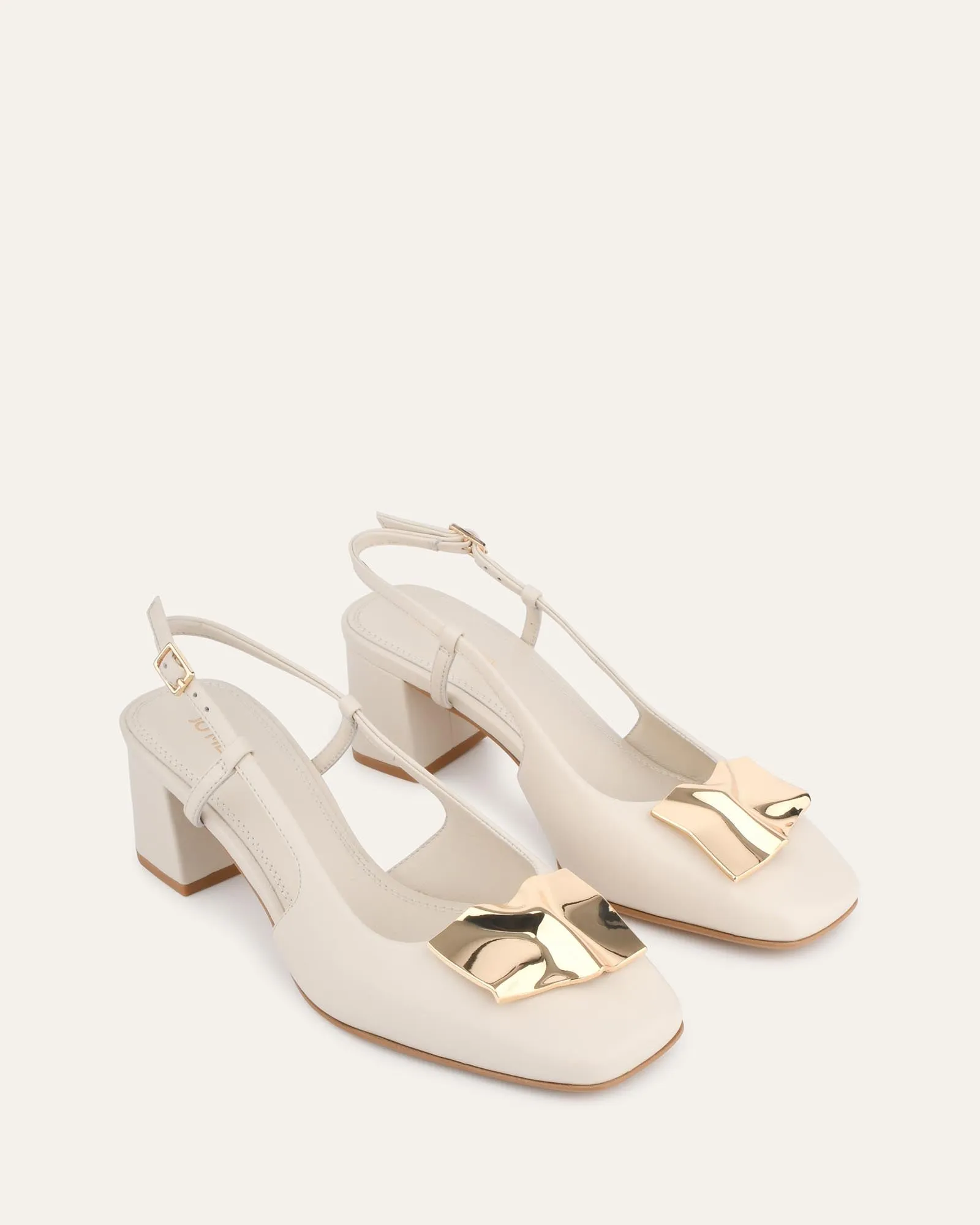 PETRA LOW HEELS OFF WHITE LEATHER sold by Jo Mercer product image thumbnail 2