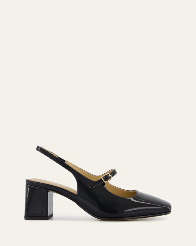PEGGY LOW HEELS BLACK PATENT sold by Jo Mercer