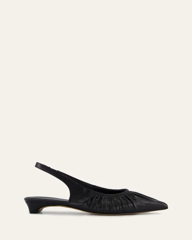 ADALINE DRESS FLATS BLACK LEATHER sold by Jo Mercer