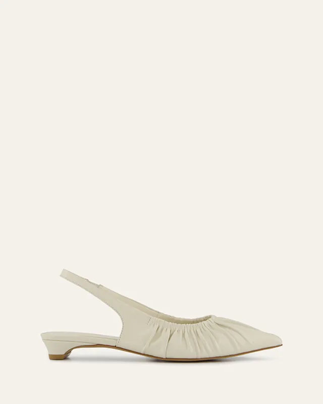 ADALINE DRESS FLATS OFF WHITE LEATHER sold by Jo Mercer