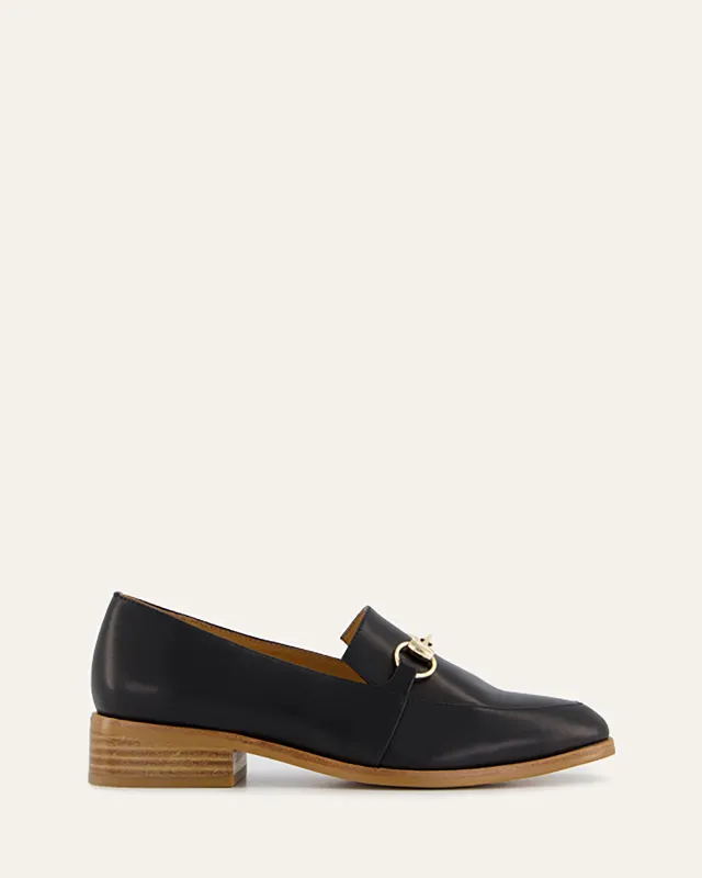 ROWAN LOAFERS BLACK LEATHER sold by Jo Mercer