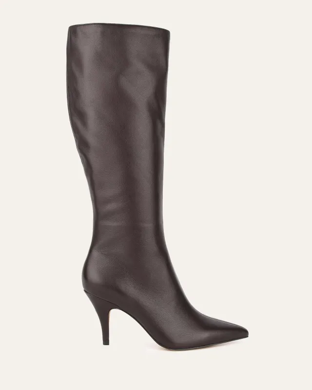 LOTUS KNEE BOOTS BITTER CHOC LEATHER sold by Jo Mercer