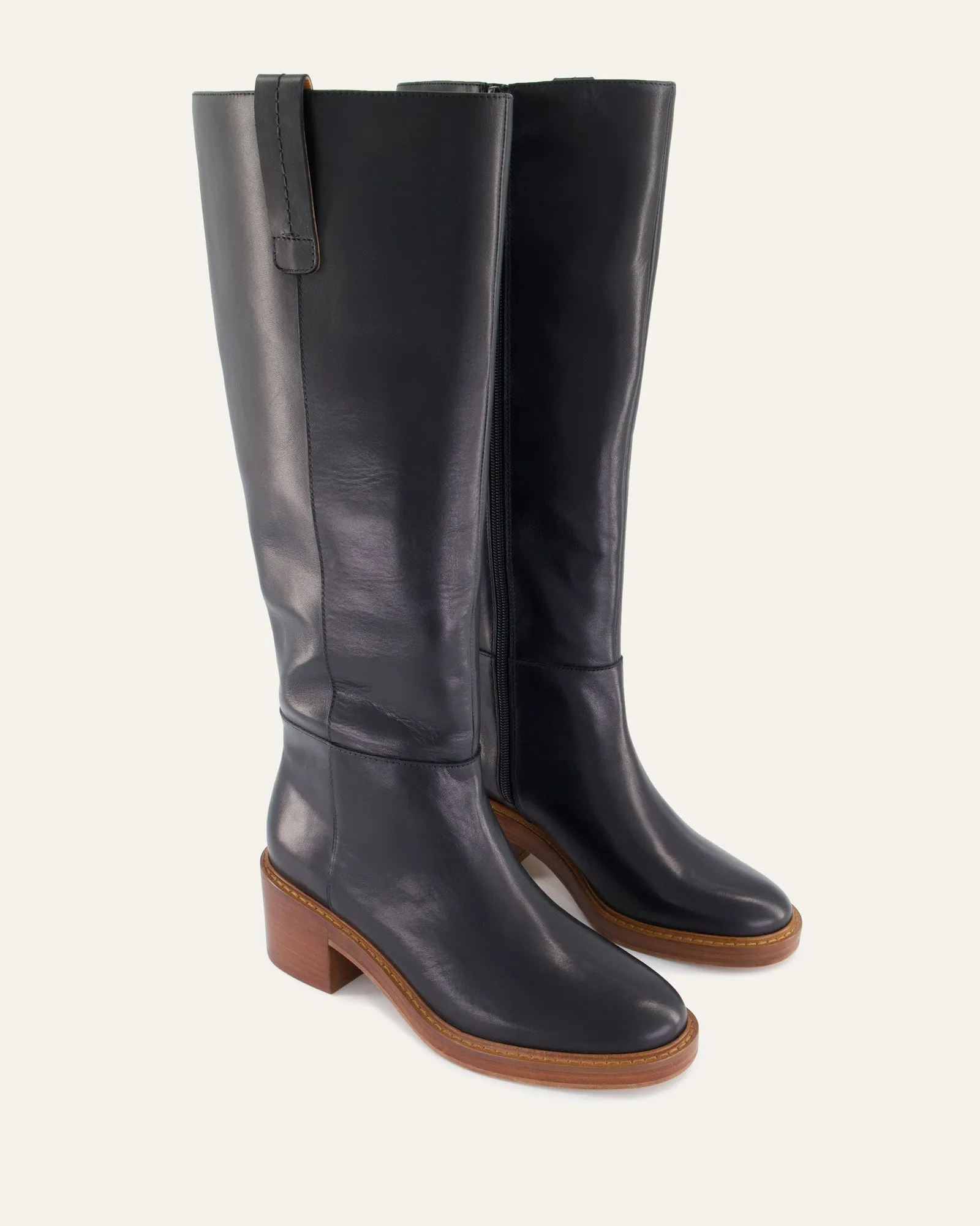 RIO KNEE BOOTS BLACK LEATHER sold by Jo Mercer product image thumbnail 2