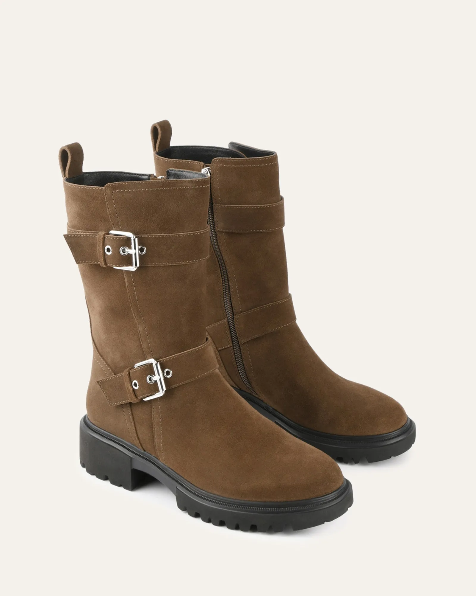 ELLIOT FLAT ANKLE BOOTS BARK SUEDE sold by Jo Mercer product image thumbnail 2