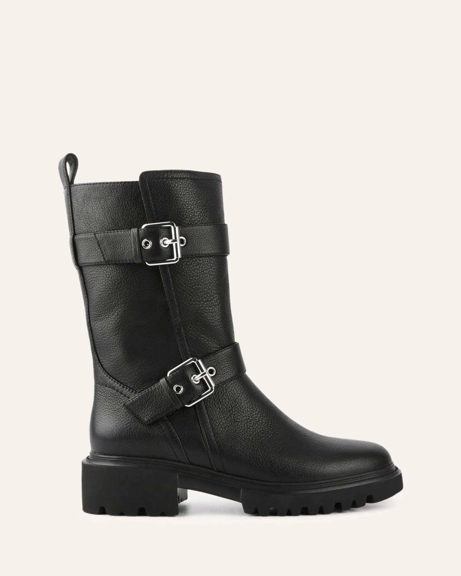 ELLIOT FLAT ANKLE BOOTS BLACK LEATHER sold by Jo Mercer