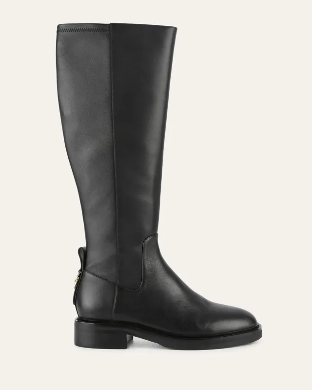 JAIDA KNEE BOOTS BLACK LEATHER sold by Jo Mercer