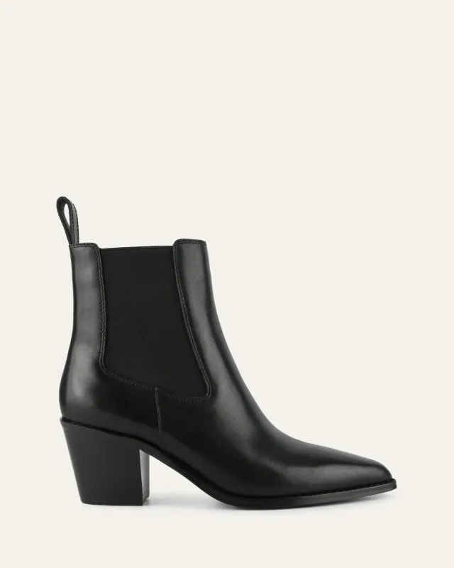 ZELLA MID ANKLE BOOTS BLACK LEATHER sold by Jo Mercer