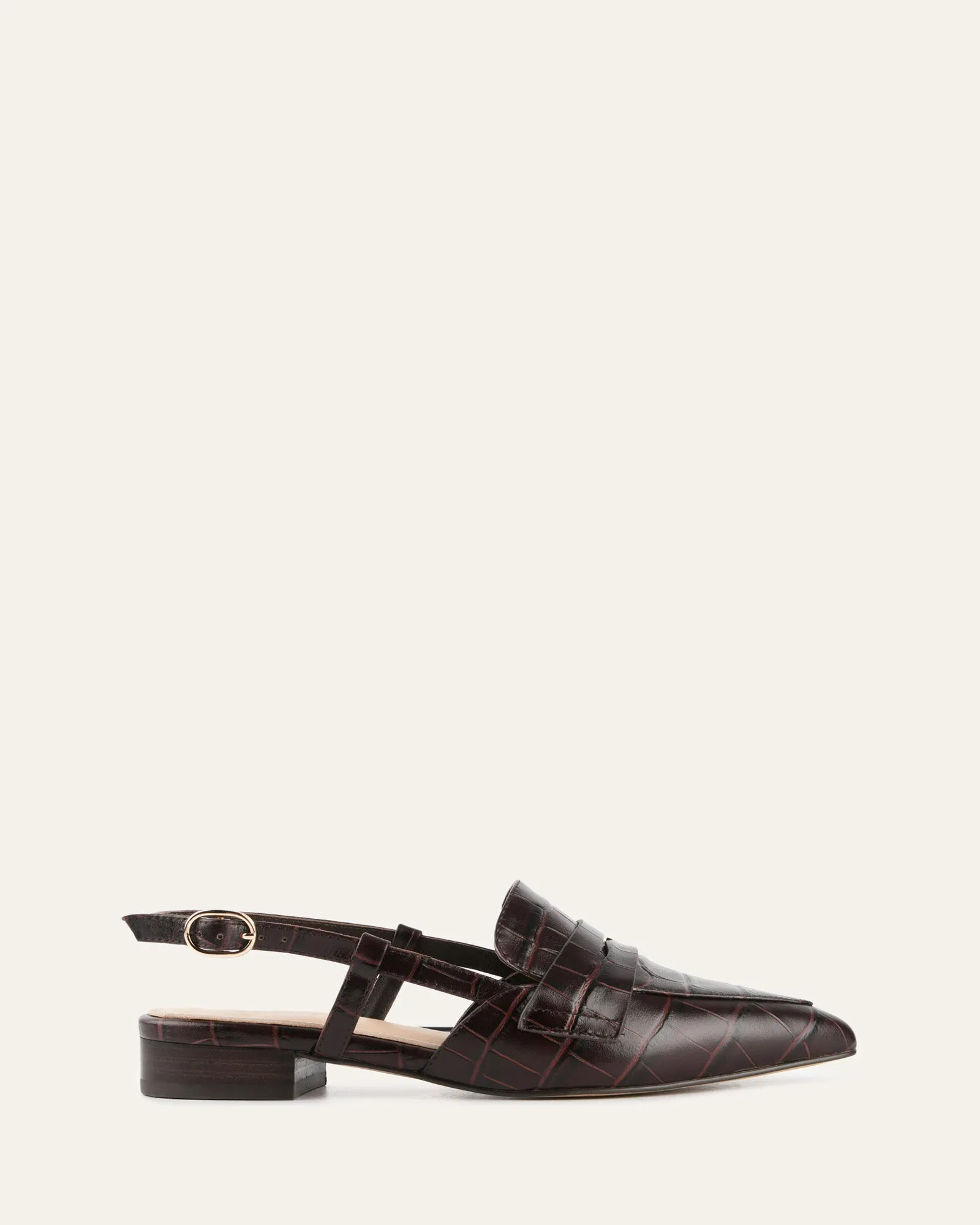 ELOISE DRESS FLATS CHOCOLATE CROC sold by Jo Mercer