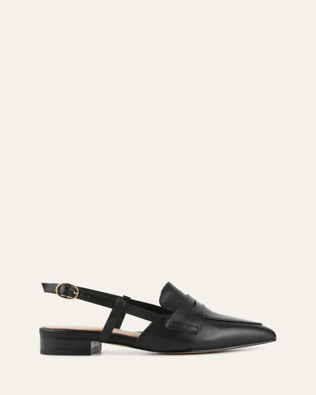 ELOISE DRESS FLATS BLACK LEATHER sold by Jo Mercer
