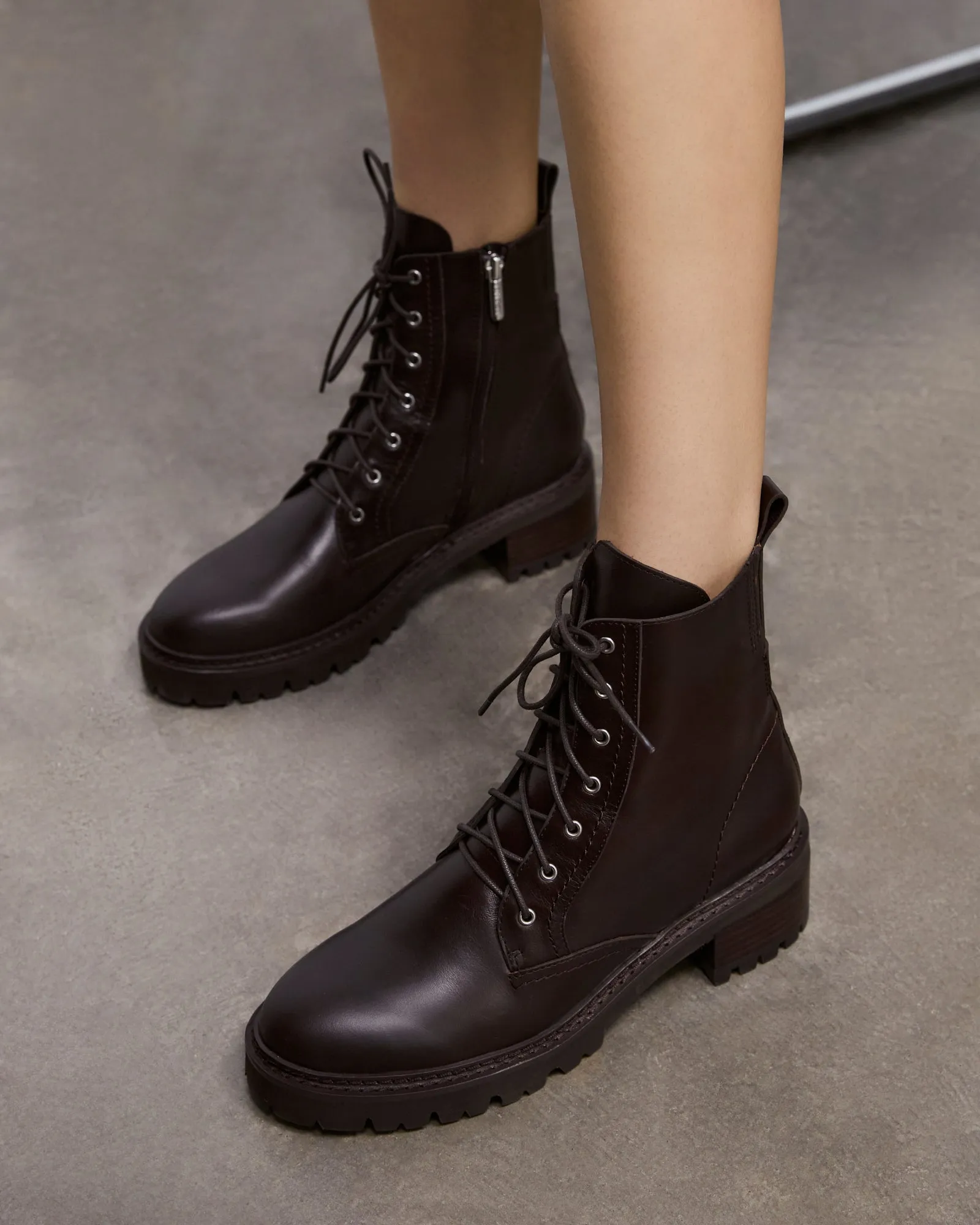 KODA FLAT ANKLE BOOTS CACAO LEATHER sold by Jo Mercer product image thumbnail 2