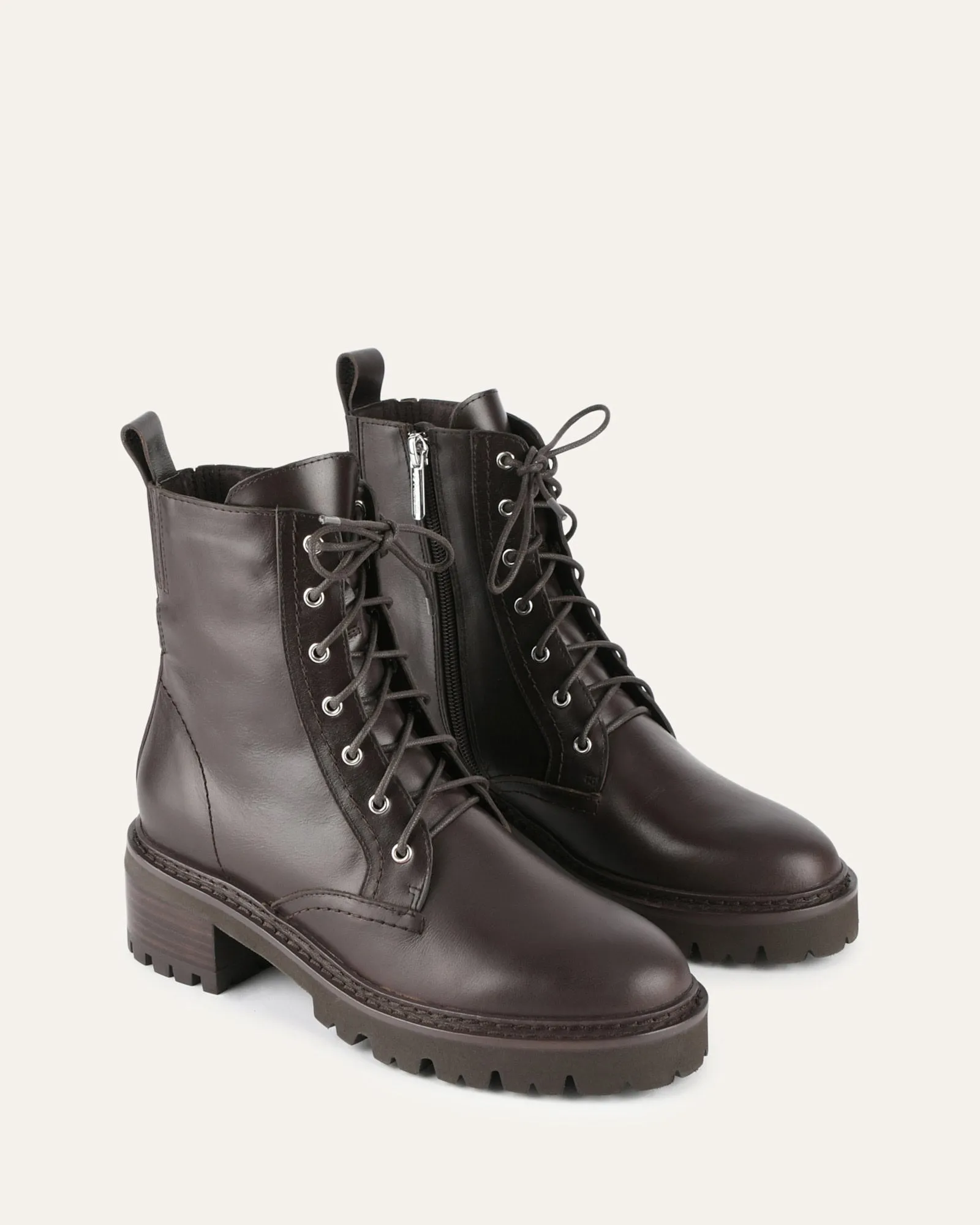 KODA FLAT ANKLE BOOTS CACAO LEATHER sold by Jo Mercer product image thumbnail 3