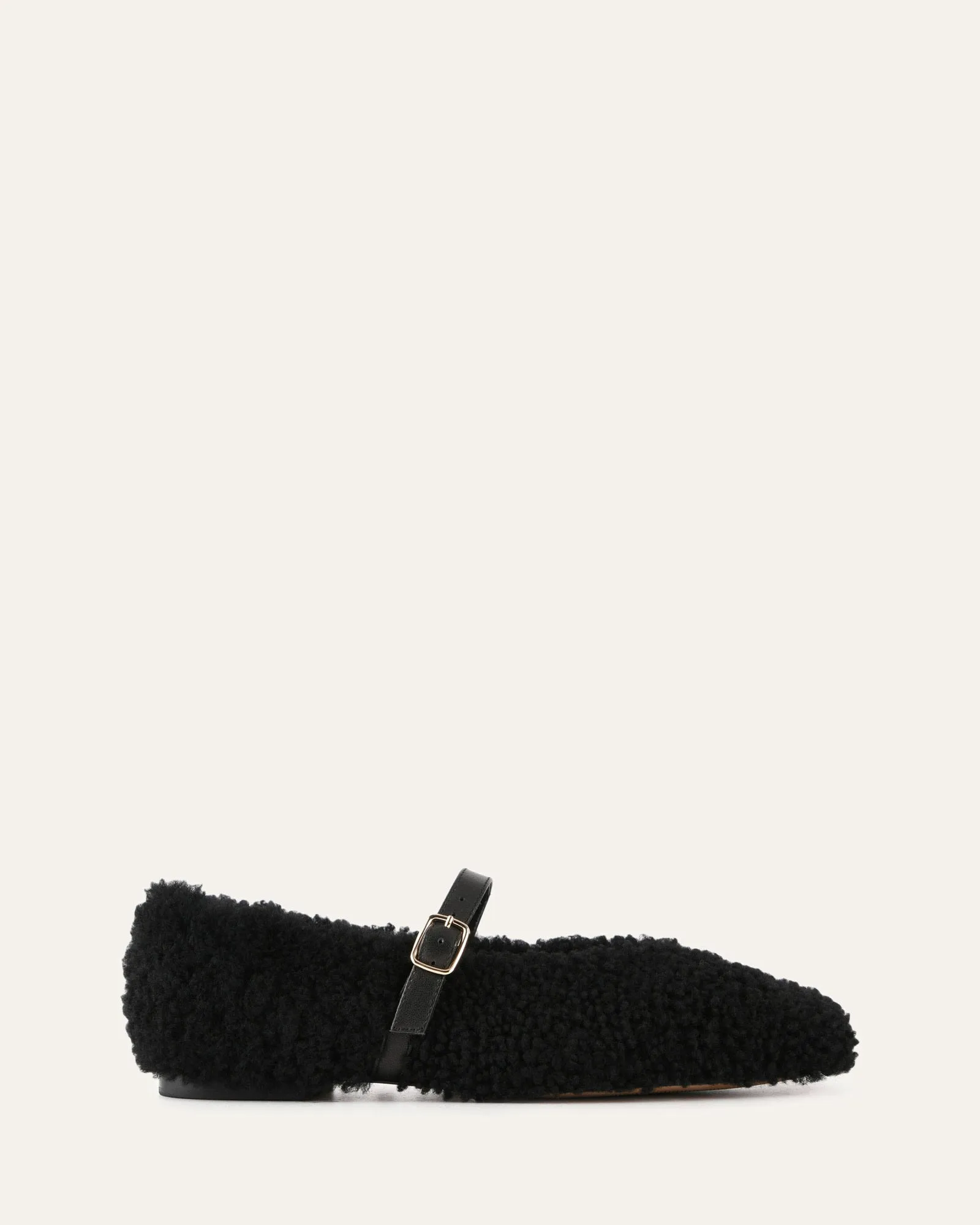 APRIL CASUAL FLATS BLACK SHEARLING sold by Jo Mercer