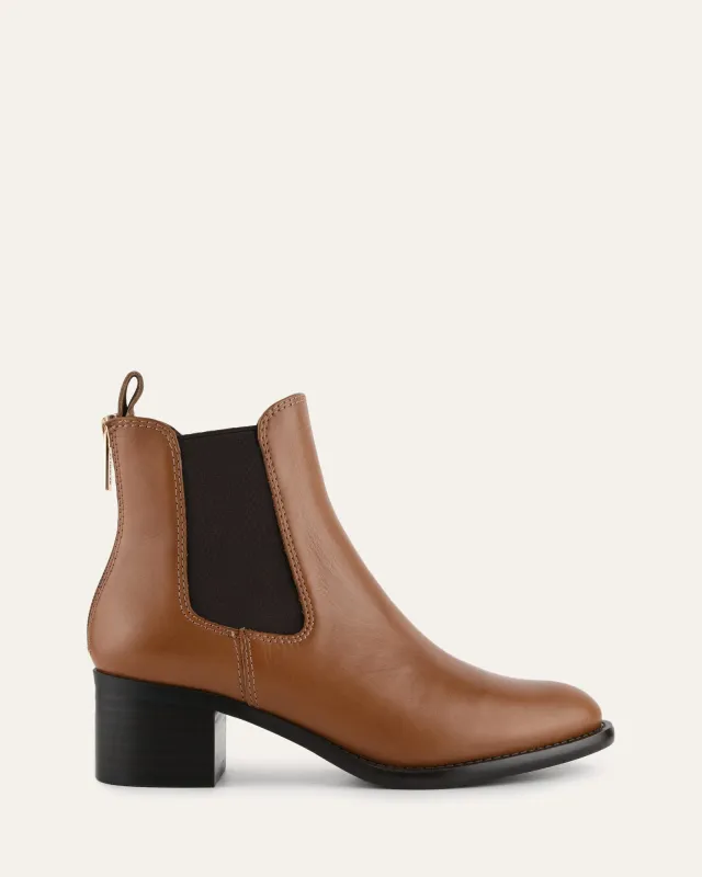 LUCAS MID ANKLE BOOTS DARK TAN LEATHER sold by Jo Mercer