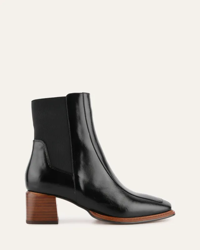 DARLA MID ANKLE BOOTS BLACK LEATHER sold by Jo Mercer