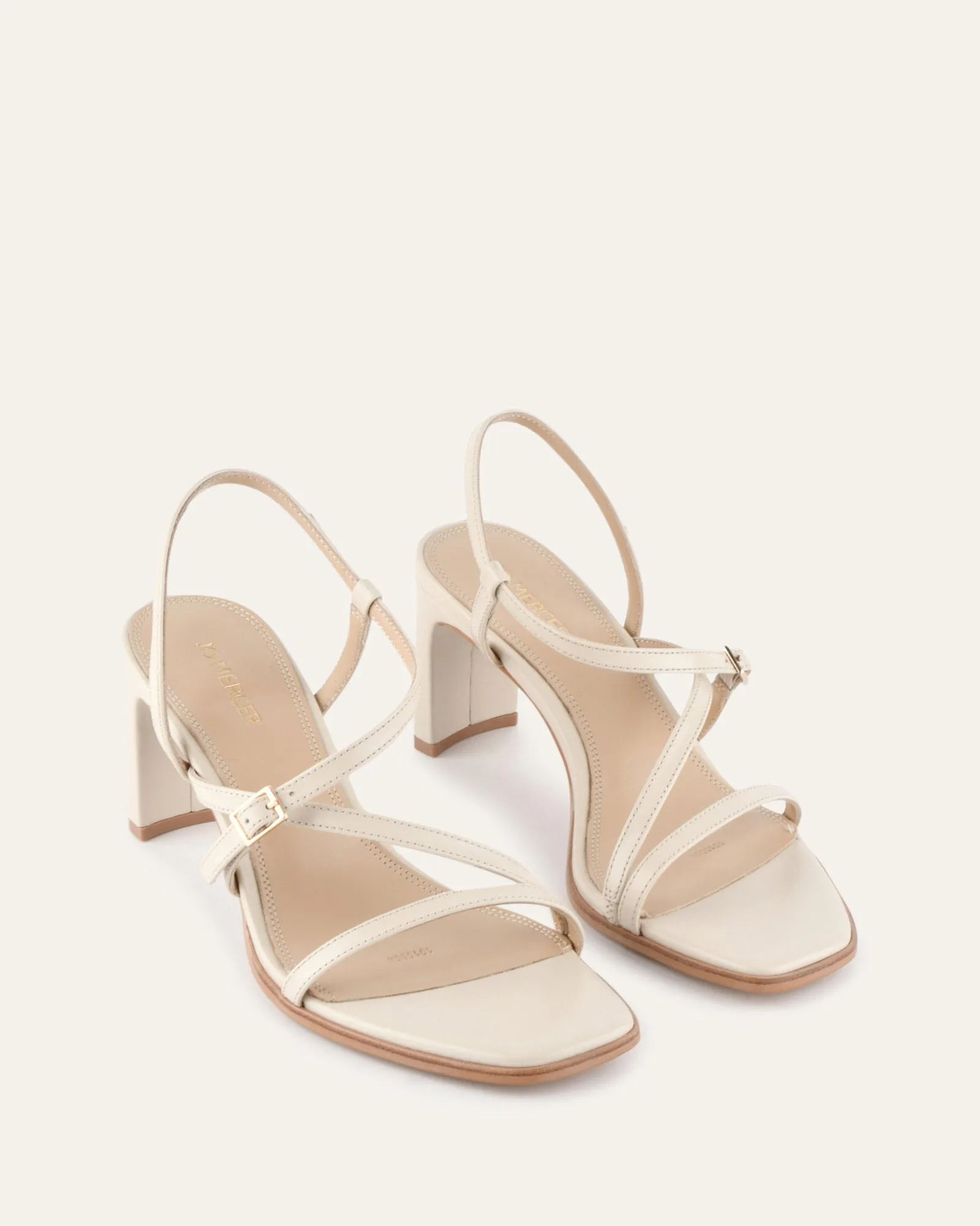 NALA MID HEEL SANDALS OFF WHITE LEATHER sold by Jo Mercer product image thumbnail 3