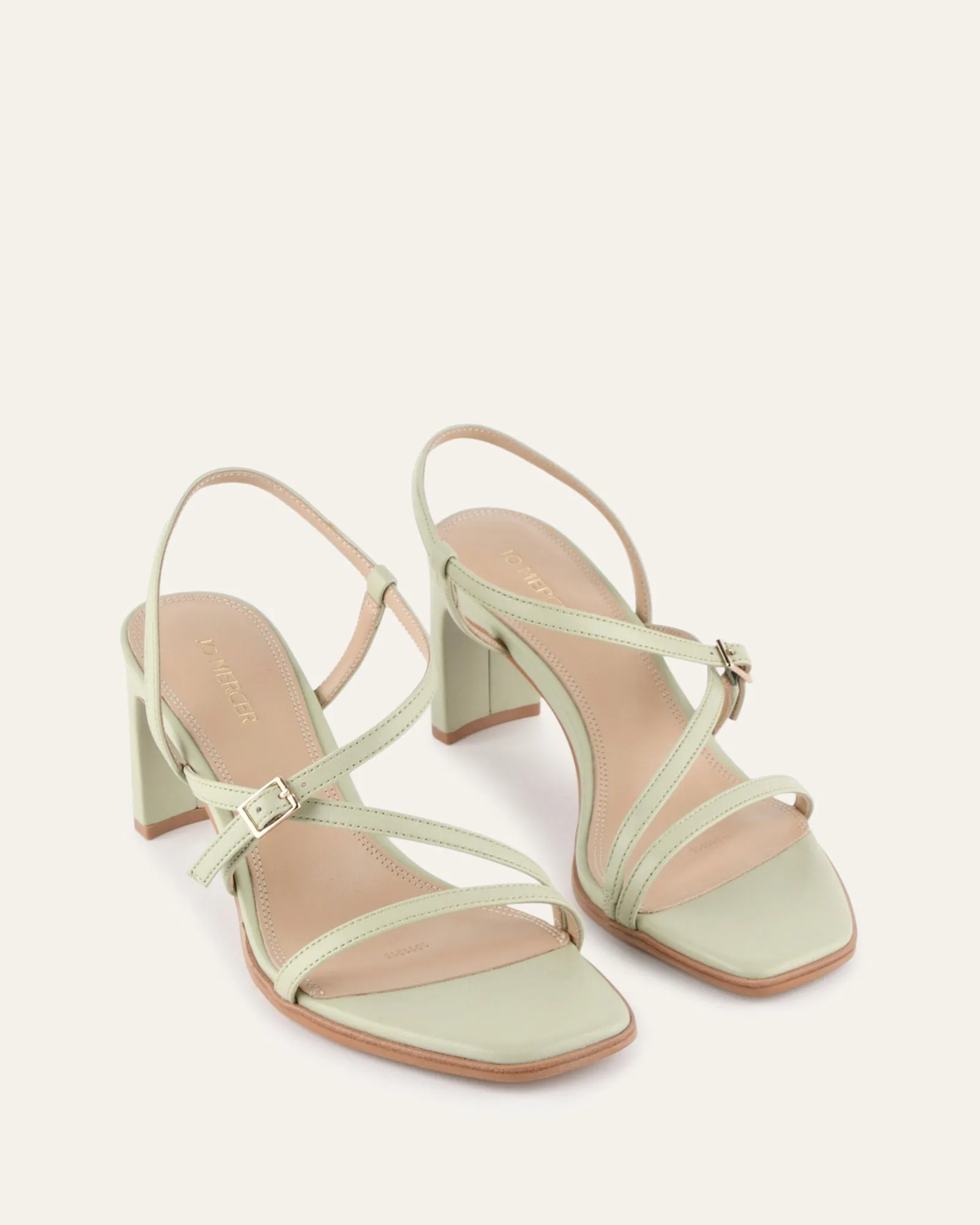 NALA MID HEEL SANDALS LIGHT SAGE LEATHER sold by Jo Mercer product image thumbnail 2