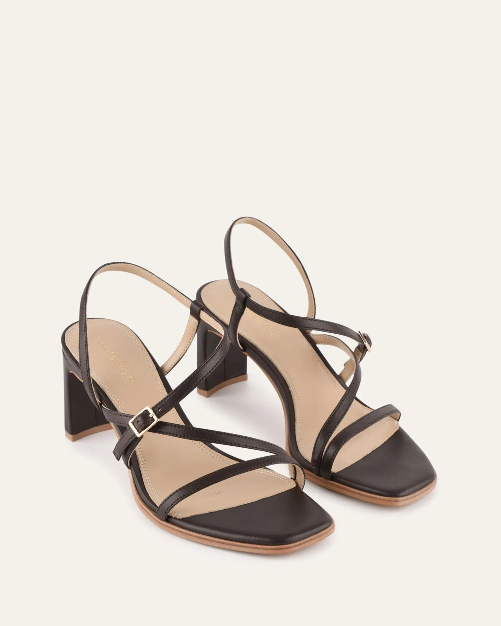 NALA MID HEEL SANDALS BITTER CHOC LEATHER sold by Jo Mercer product image thumbnail 3