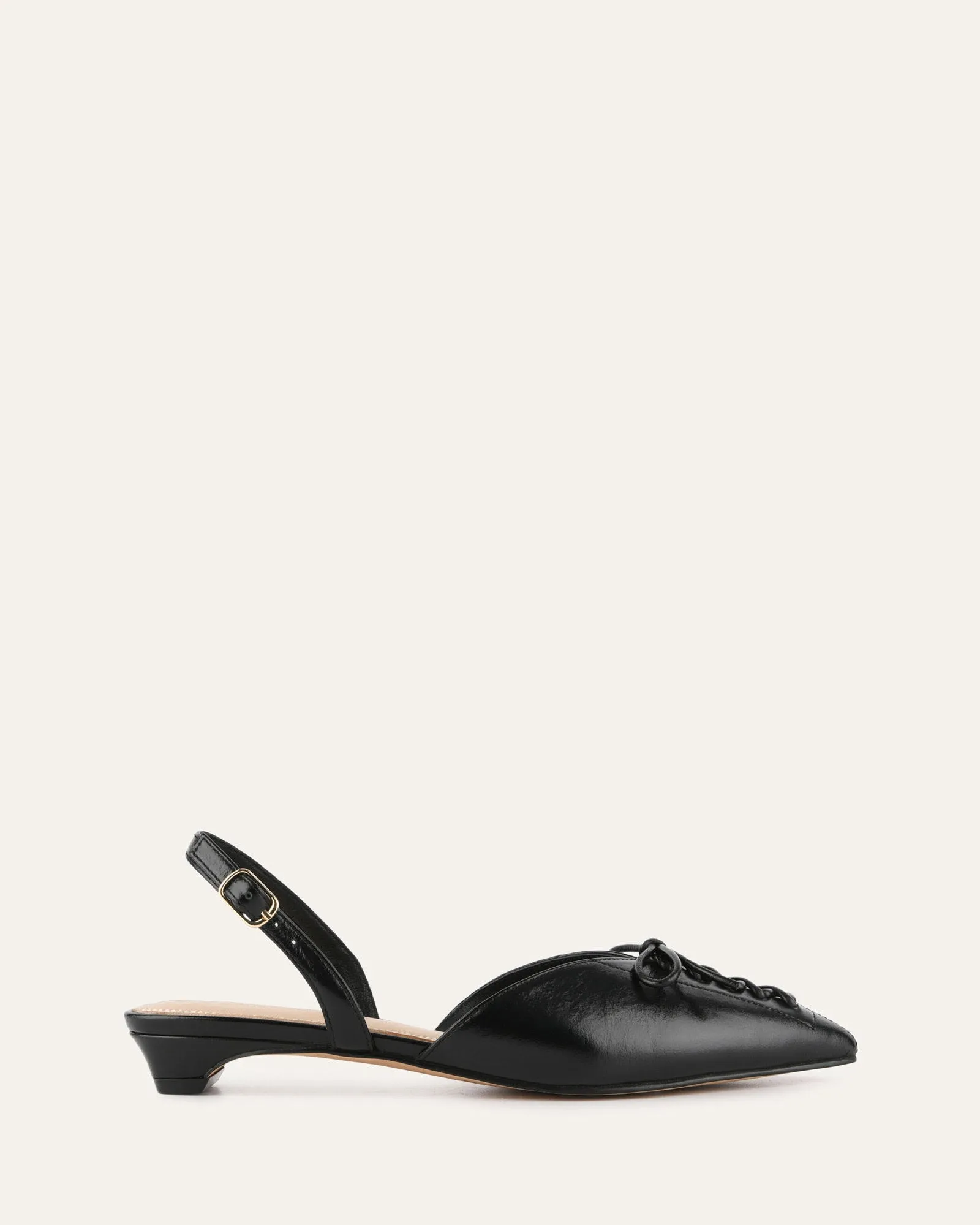 ALOE DRESS FLATS BLACK LEATHER sold by Jo Mercer