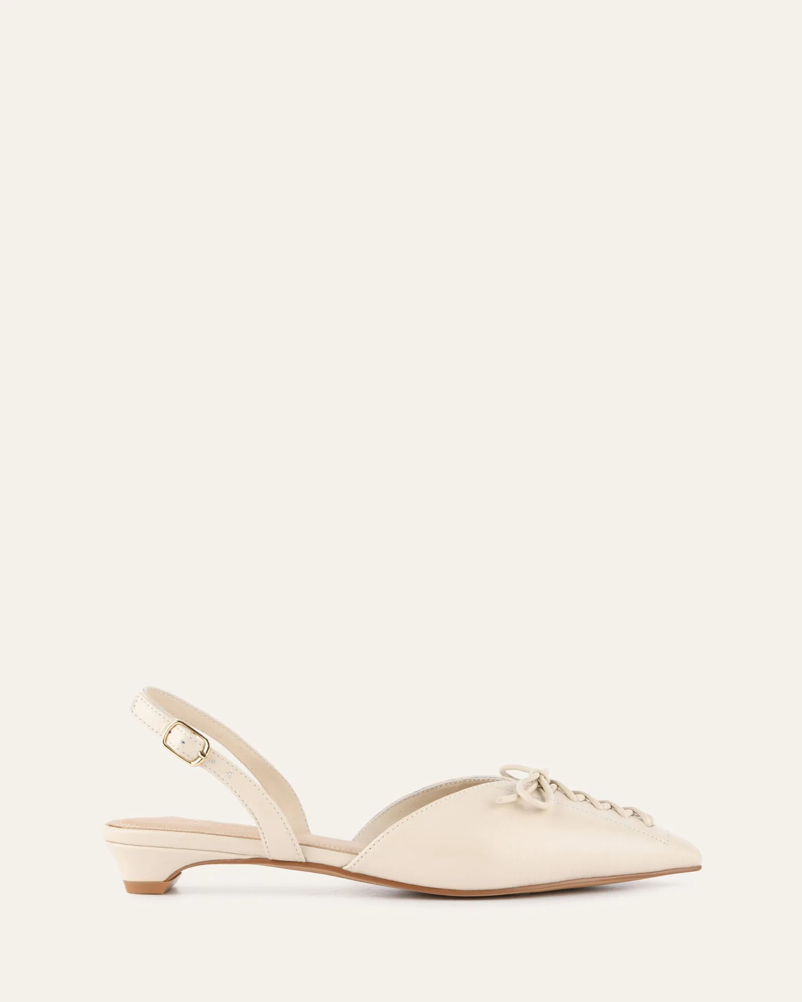 ALOE DRESS FLATS OFF WHITE LEATHER sold by Jo Mercer