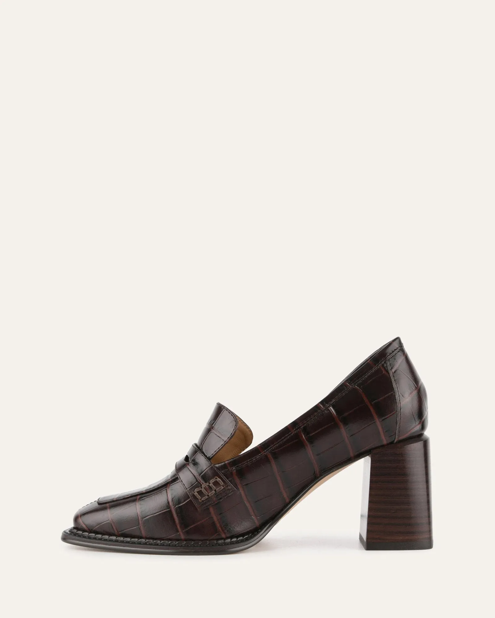 DELILAH MID HEEL LOAFERS CHOCOLATE CROC sold by Jo Mercer product image thumbnail 5