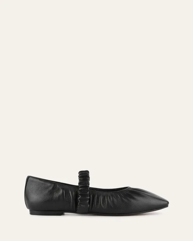 KEELY BALLET FLATS BLACK LEATHER sold by Jo Mercer