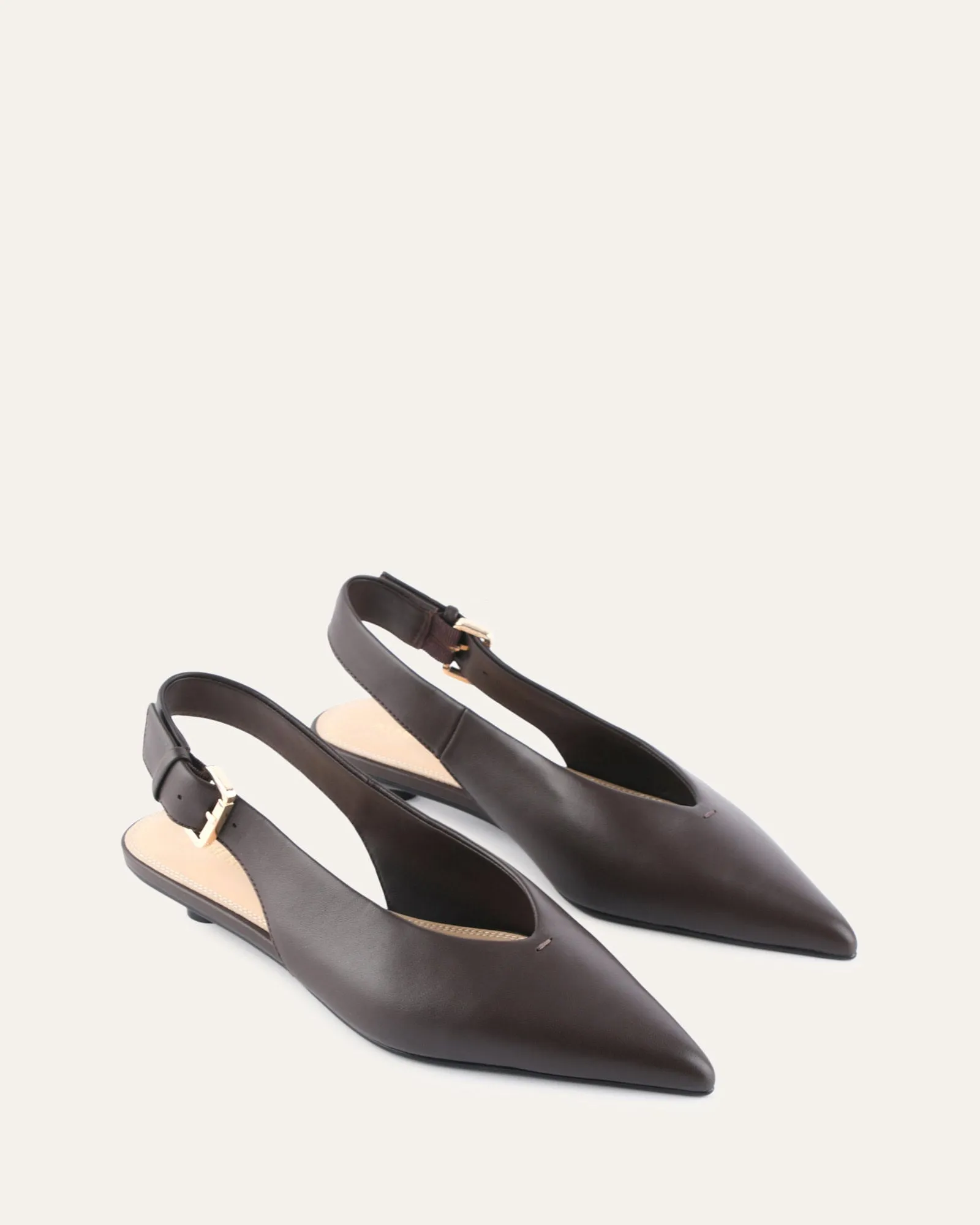 ALBIE DRESS FLATS BITTER CHOC LEATHER sold by Jo Mercer product image thumbnail 2