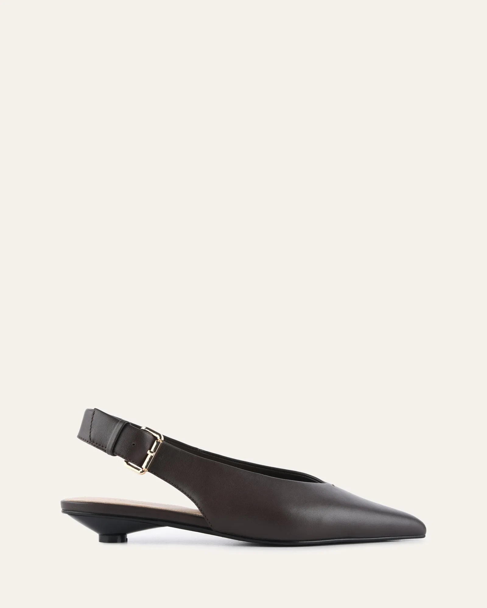 ALBIE DRESS FLATS BITTER CHOC LEATHER sold by Jo Mercer