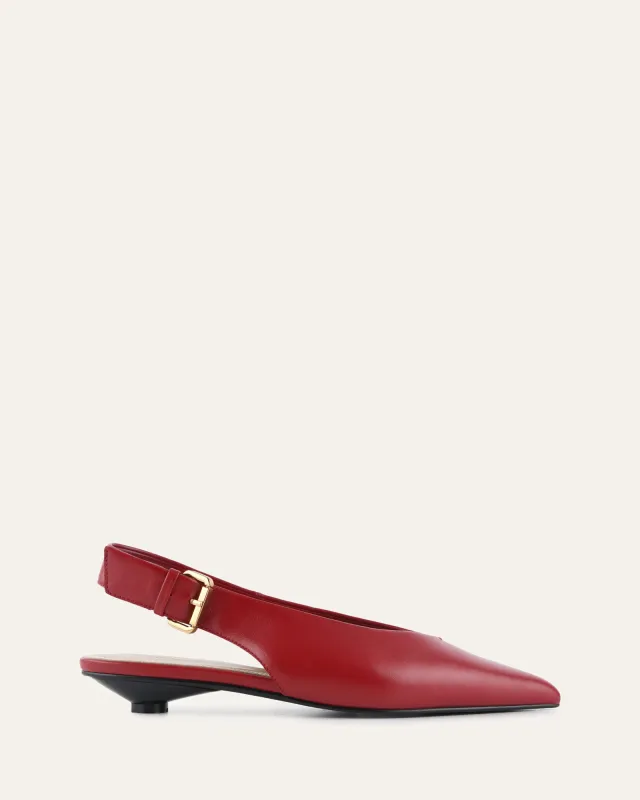 ALBIE DRESS FLATS RUBY RED LEATHER sold by Jo Mercer