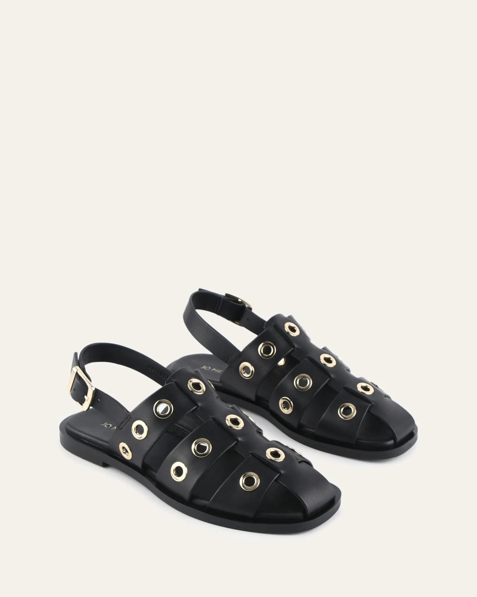 SAFFI FLAT SANDALS BLACK LEATHER sold by Jo Mercer product image thumbnail 2