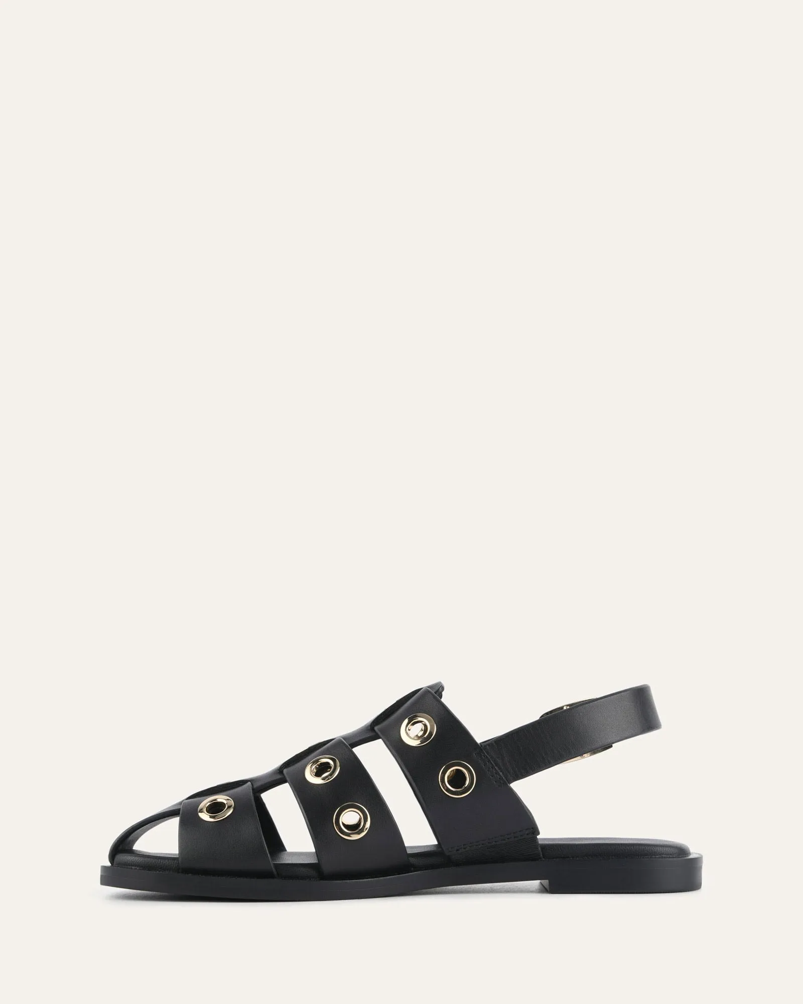 SAFFI FLAT SANDALS BLACK LEATHER sold by Jo Mercer product image thumbnail 5