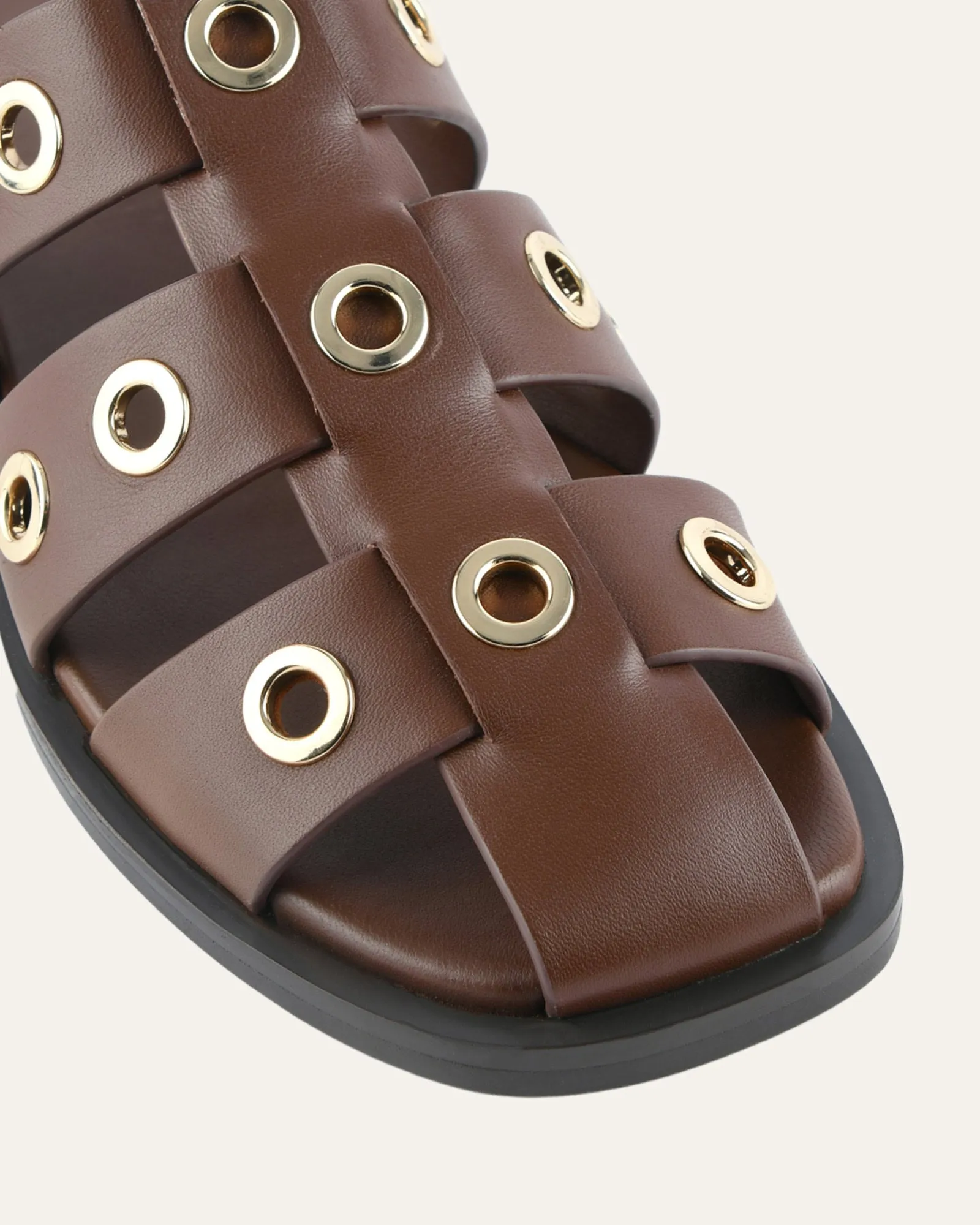 SAFFI FLAT SANDALS PECAN LEATHER sold by Jo Mercer product image thumbnail 3