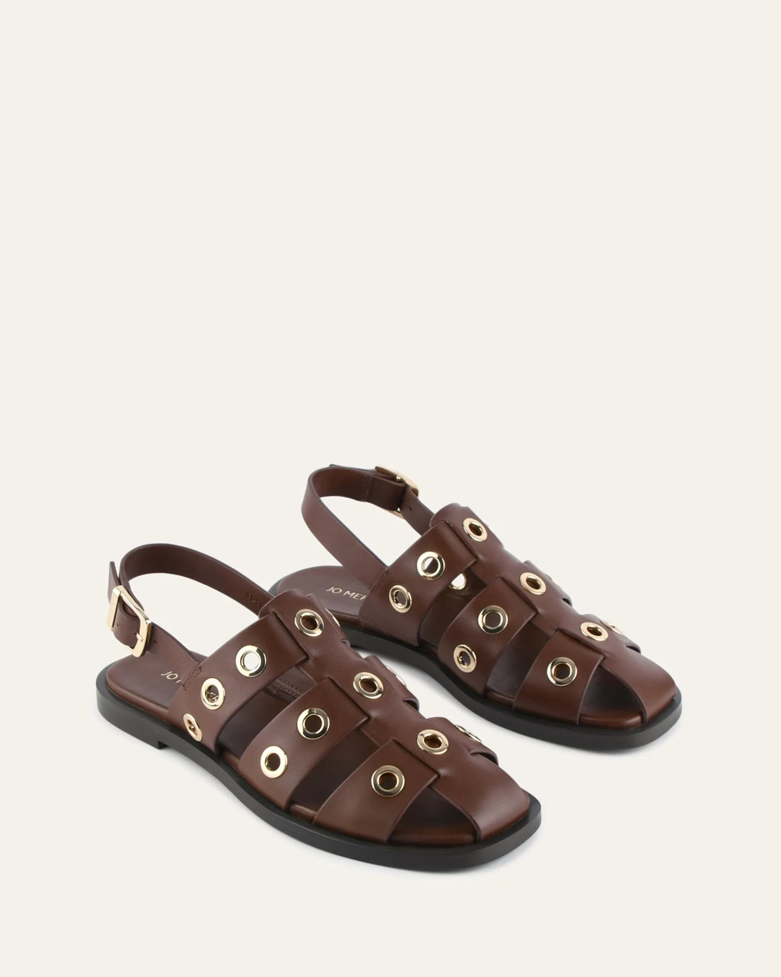 SAFFI FLAT SANDALS PECAN LEATHER sold by Jo Mercer product image thumbnail 2