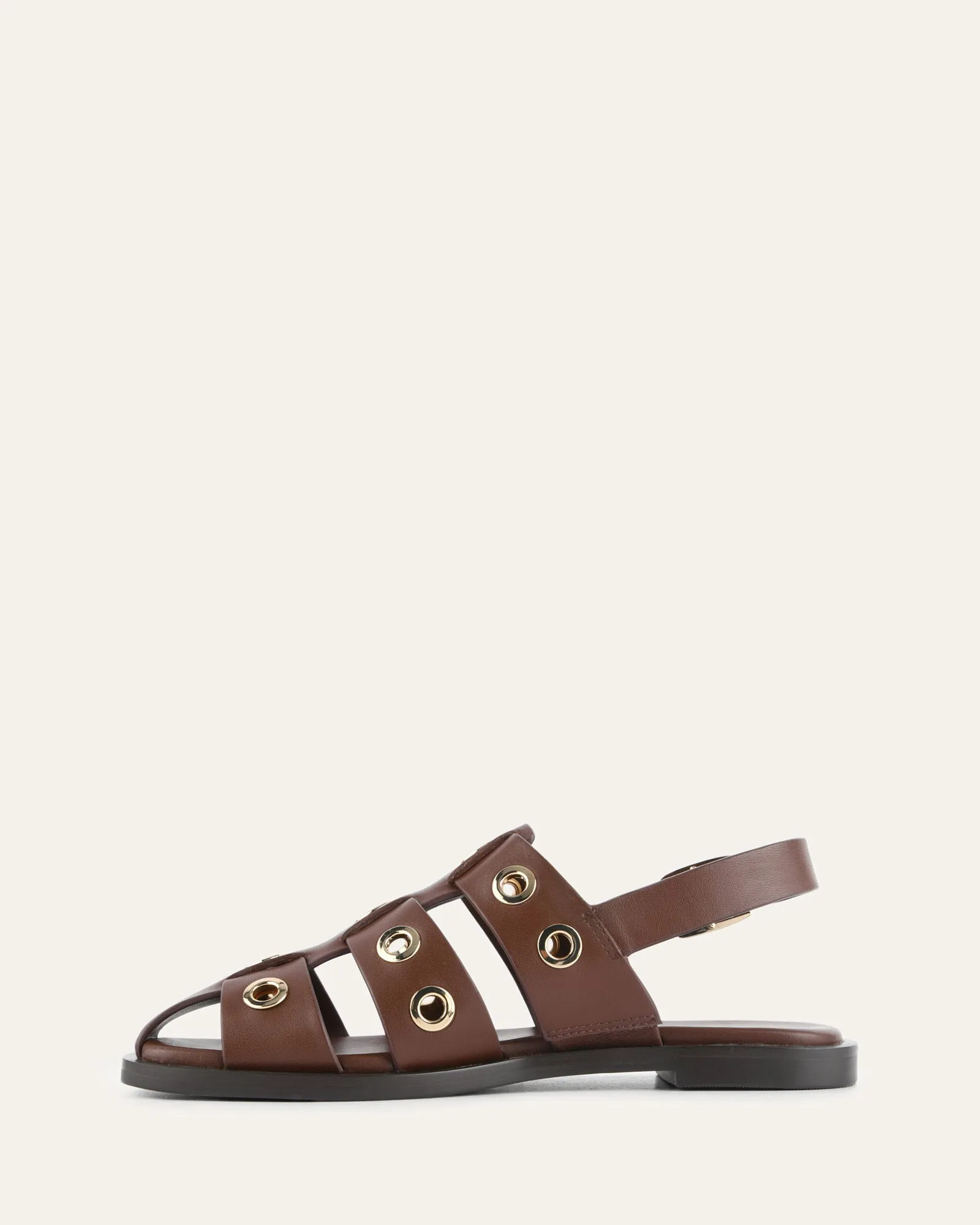 SAFFI FLAT SANDALS PECAN LEATHER sold by Jo Mercer product image thumbnail 5