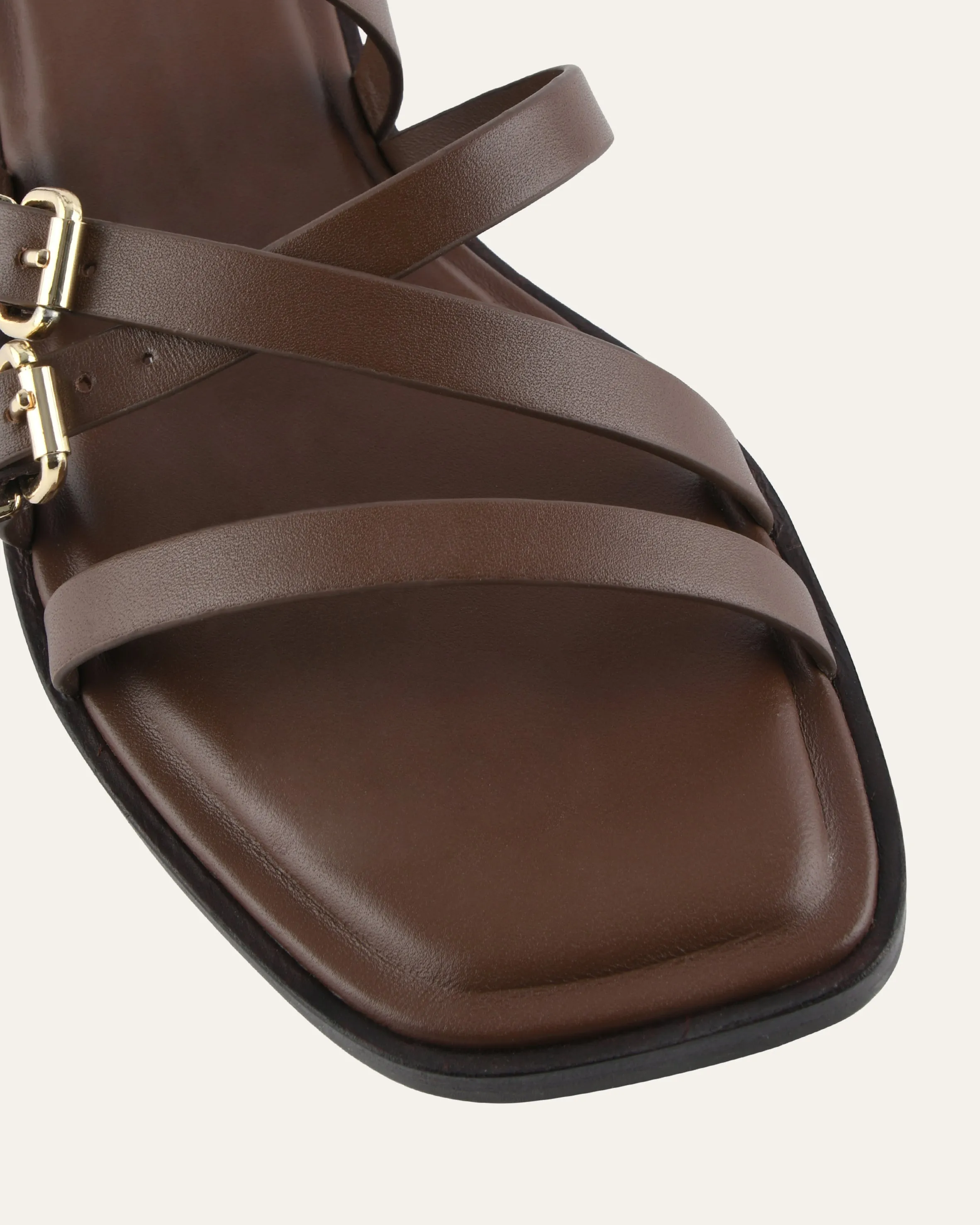 PIERRE FLAT SANDALS PECAN LEATHER sold by Jo Mercer product image thumbnail 3
