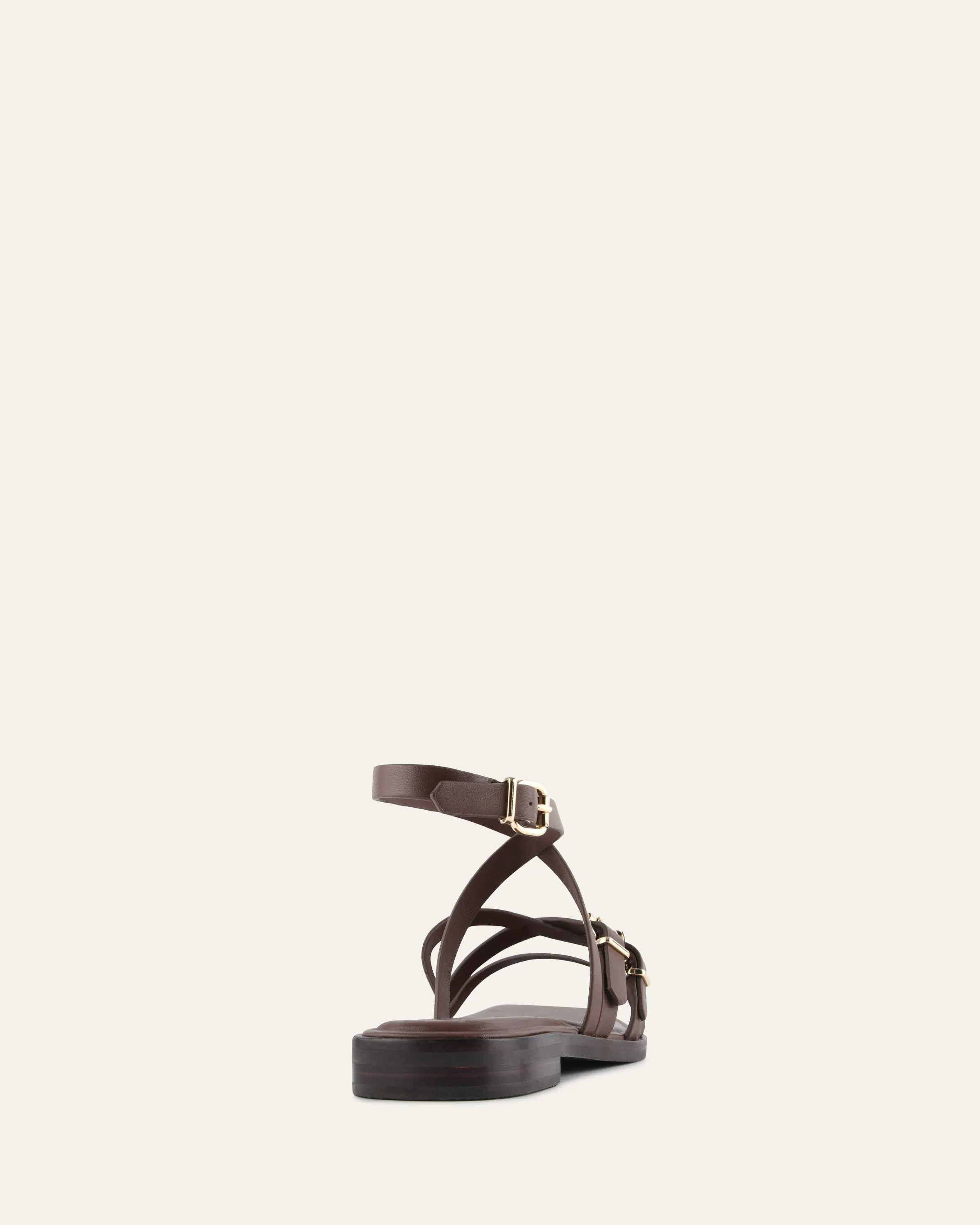 PIERRE FLAT SANDALS PECAN LEATHER sold by Jo Mercer product image thumbnail 4
