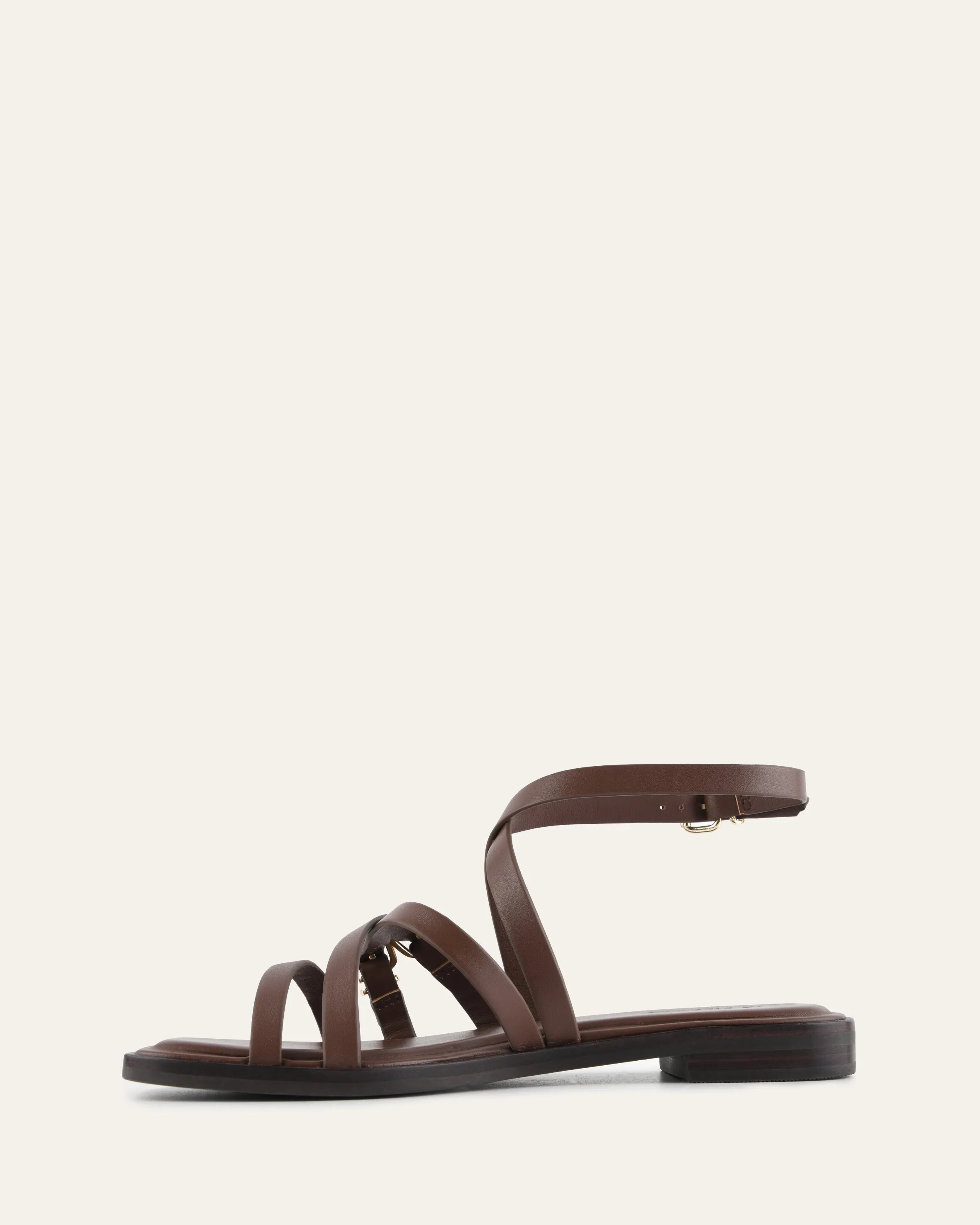 PIERRE FLAT SANDALS PECAN LEATHER sold by Jo Mercer product image thumbnail 5