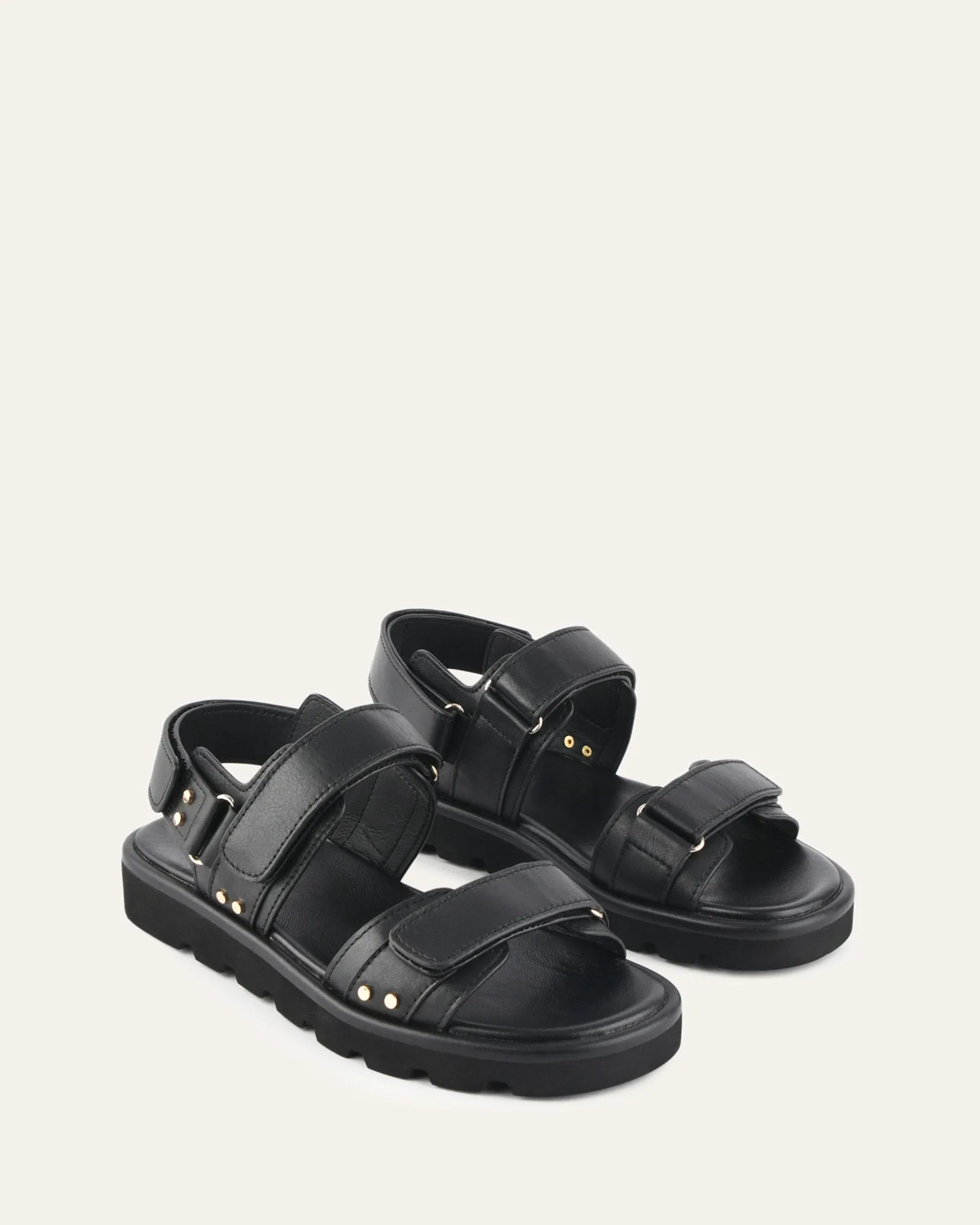 RUFUS FLAT SANDALS BLACK LEATHER sold by Jo Mercer product image thumbnail 3
