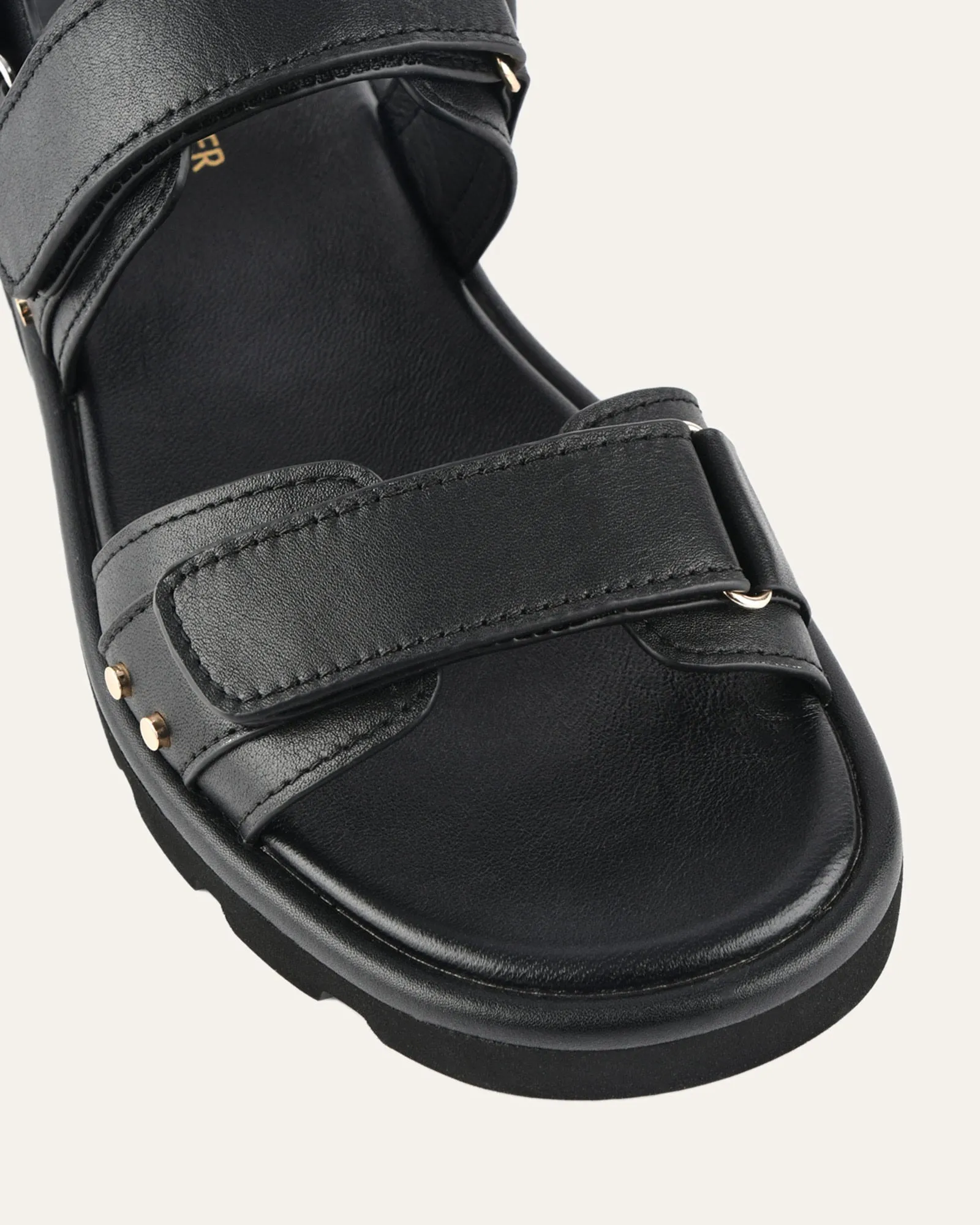 RUFUS FLAT SANDALS BLACK LEATHER sold by Jo Mercer product image thumbnail 4