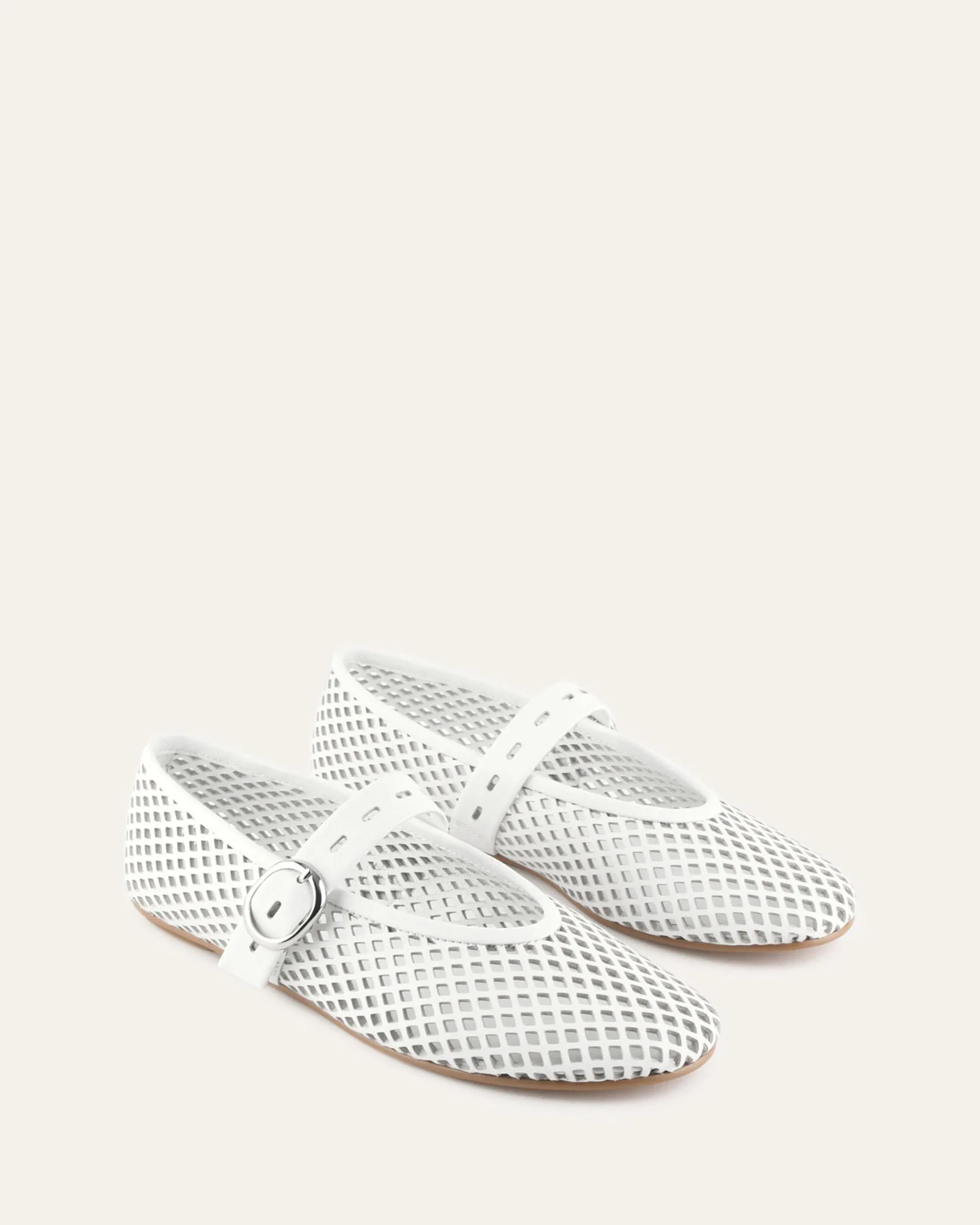 GINGER BALLET FLATS WHITE LEATHER sold by Jo Mercer product image thumbnail 3