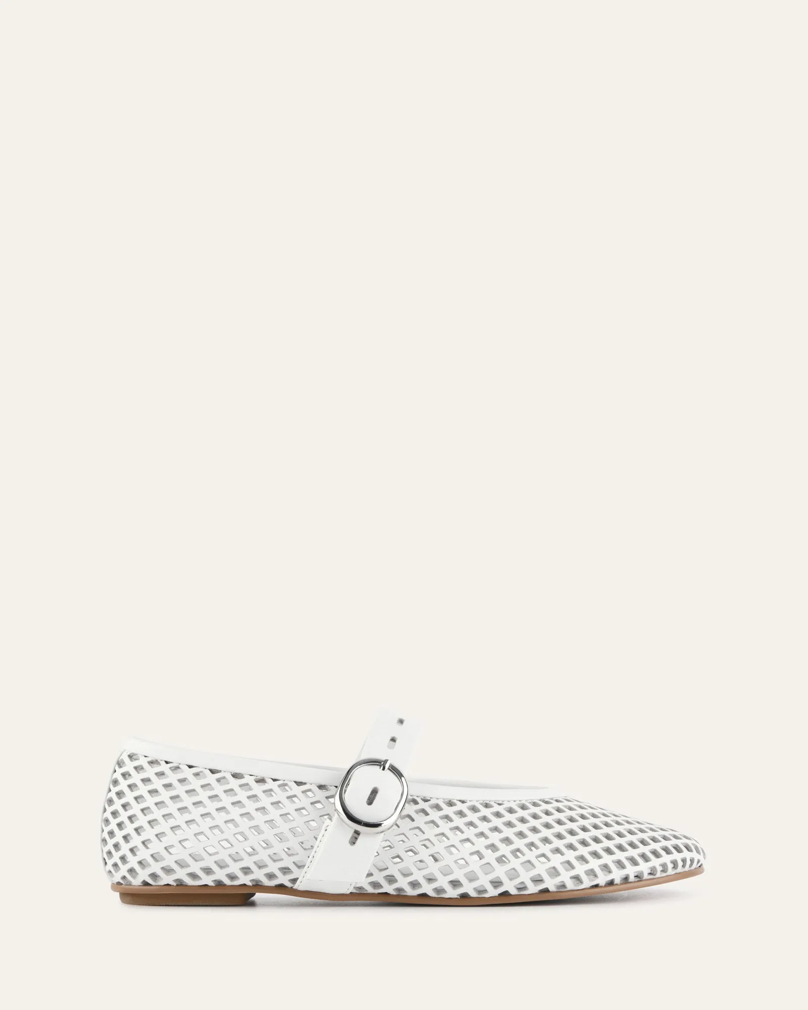 GINGER BALLET FLATS WHITE LEATHER sold by Jo Mercer